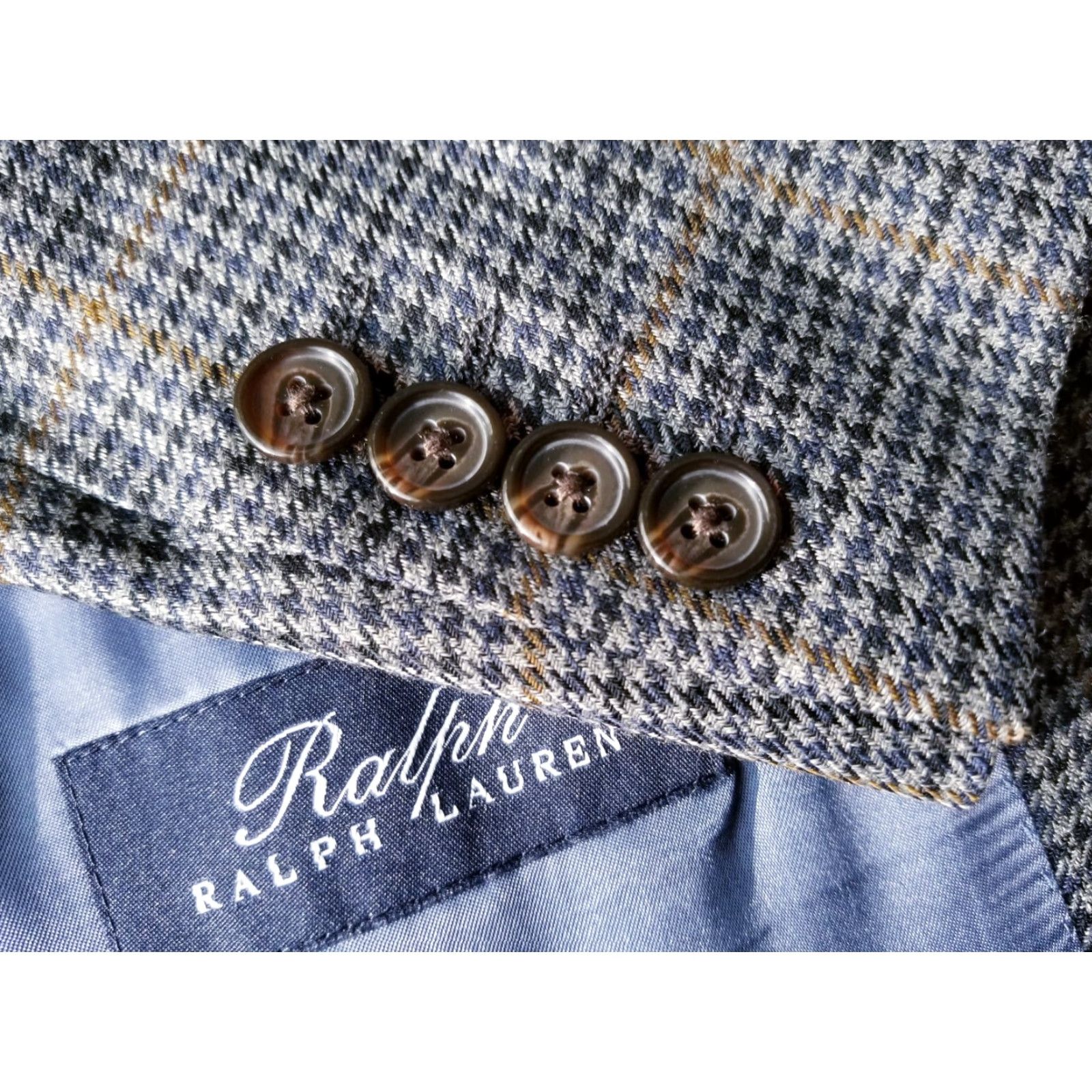 Ralph Lauren Ralph Lauren Sport Coat Jacket 46L Wool Tweed Blazer Notch Lapel Single-Breasted Two Button Men Vintage No Size 46R - 2 Thumbnail