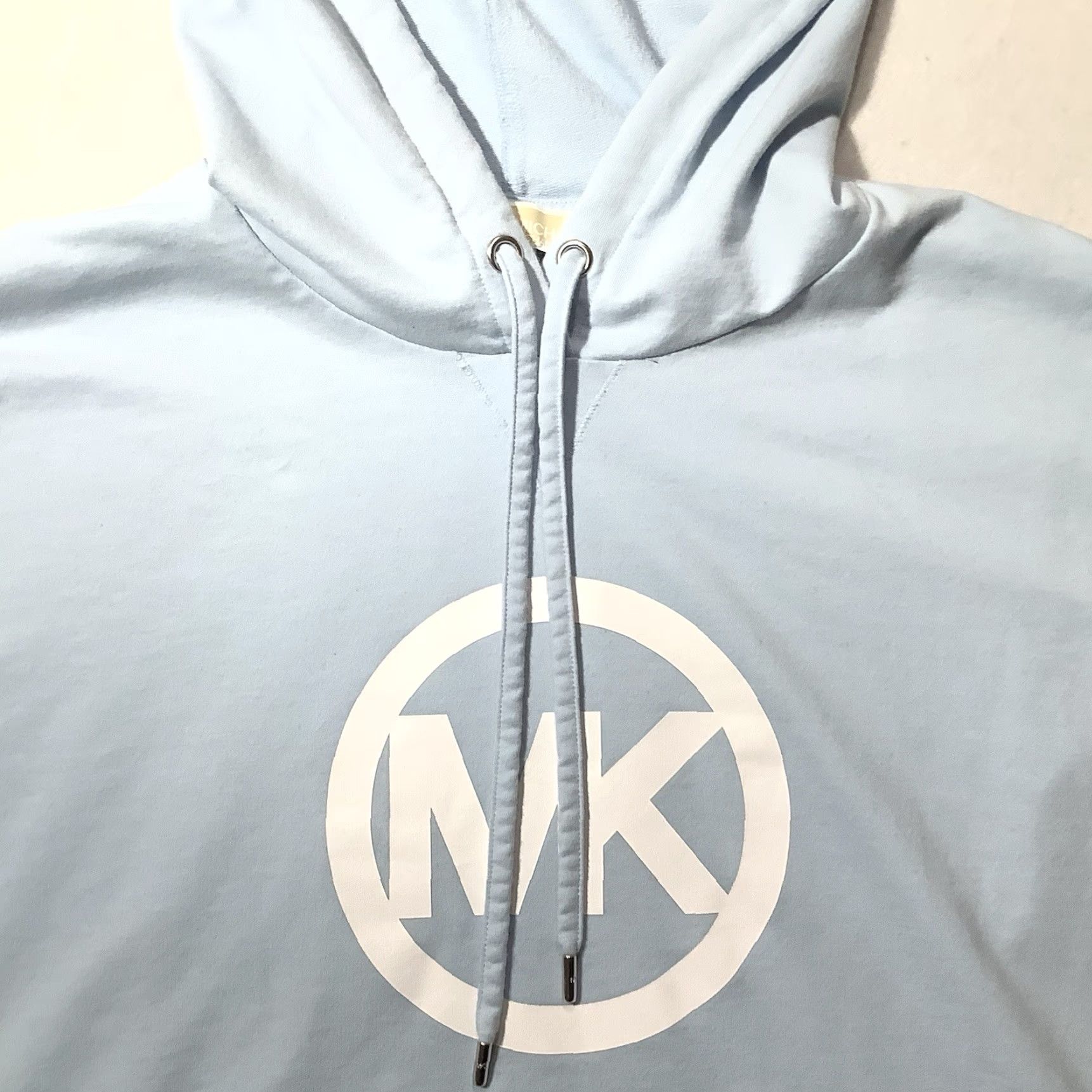 Michael Kors Michael Kors Womens XL Blue Graphic Hooded Pullover Shirt Top Short Sleeve Sweatshirt Shirt Size XL / US 12-14 / IT 48-50 - 2 Thumbnail