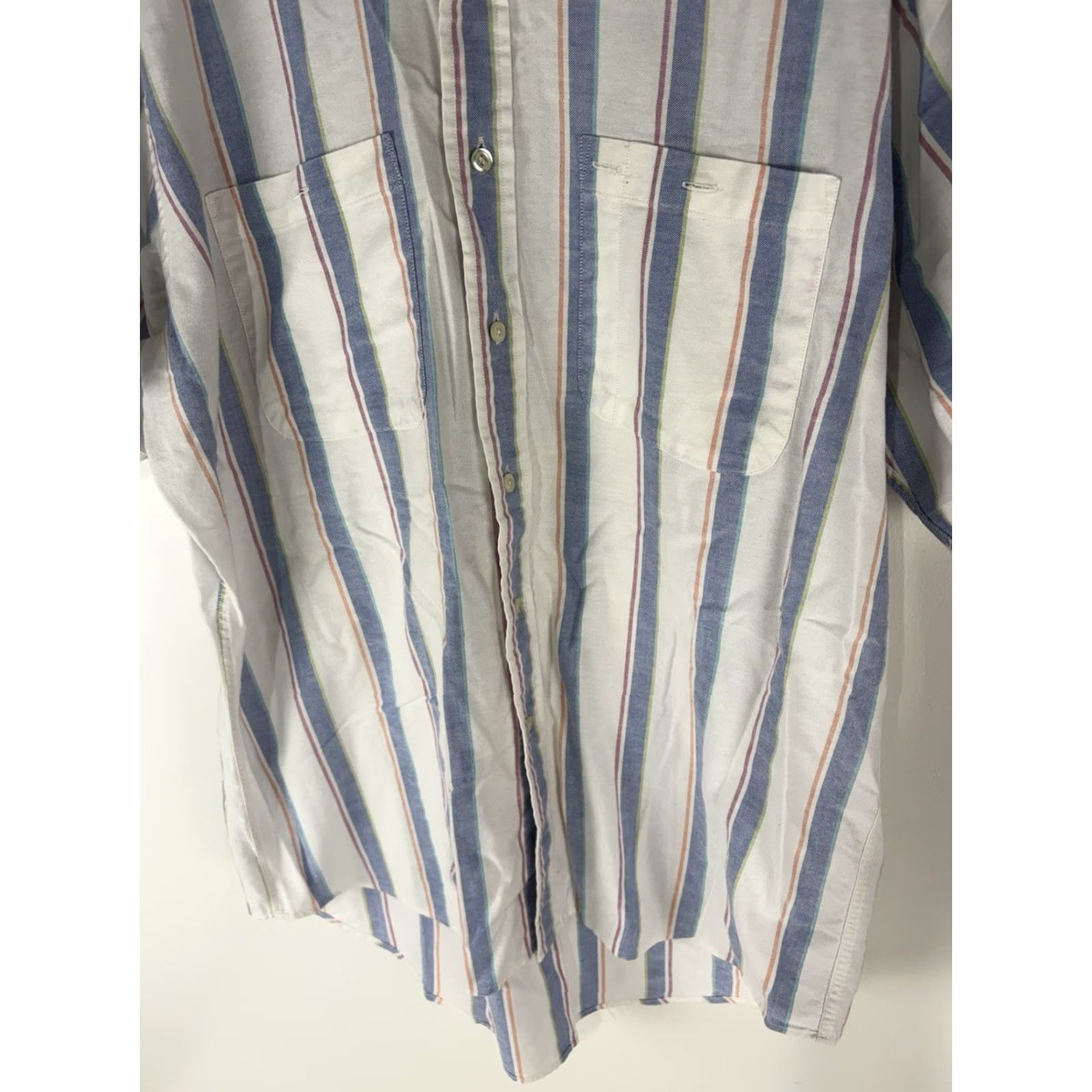 Ralph Lauren VINTAGE Ralph Lauren Chaps Men’s Button-Up Shirt L Cotton Striped 90s USA Retro Short Sleeve Size US L / EU 52-54 / 3 - 3 Thumbnail