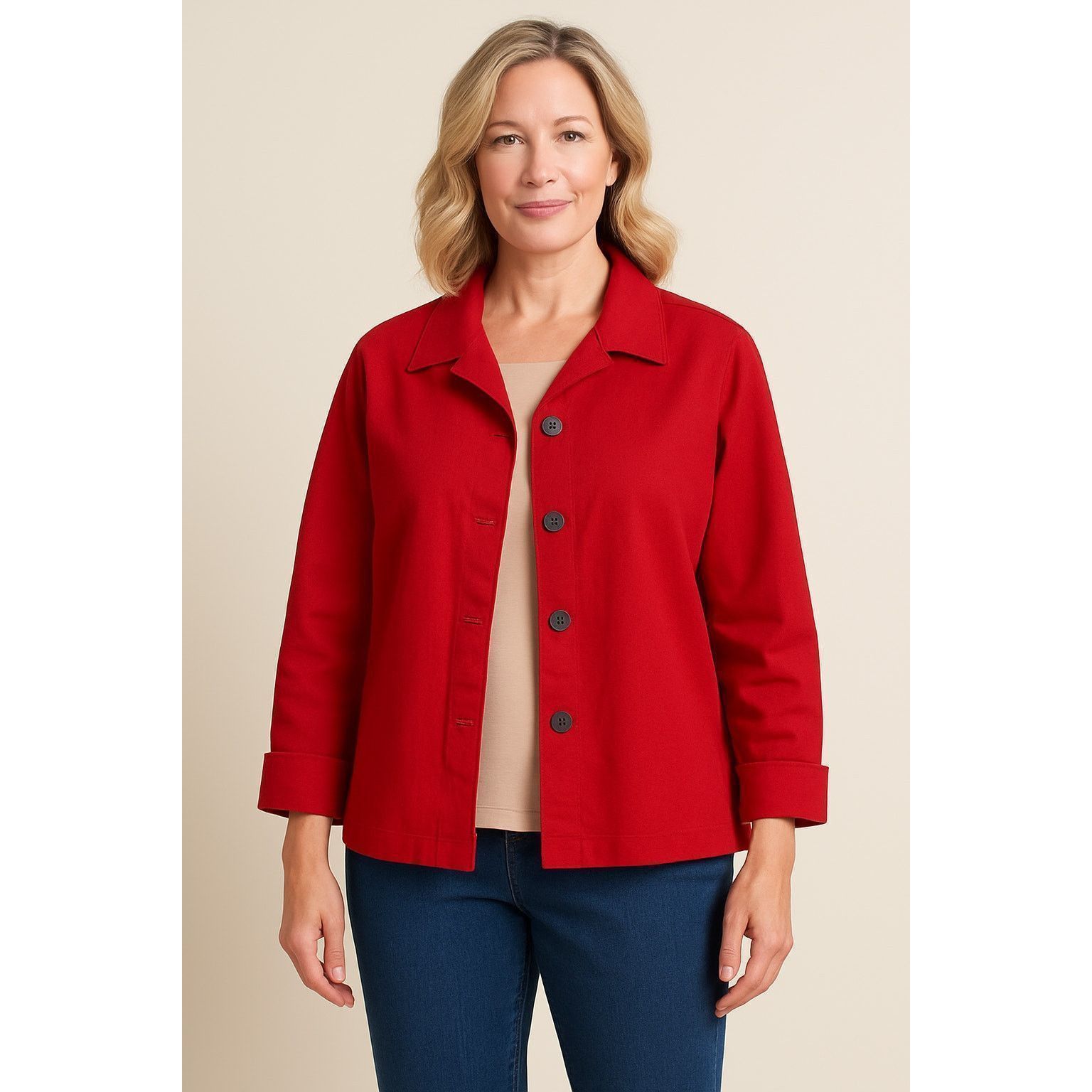 Other Minimalist Artsy Boxy Red Button Front Jacket Christopher XL Size XL / US 12-14 / IT 48-50 - 1 Thumbnail