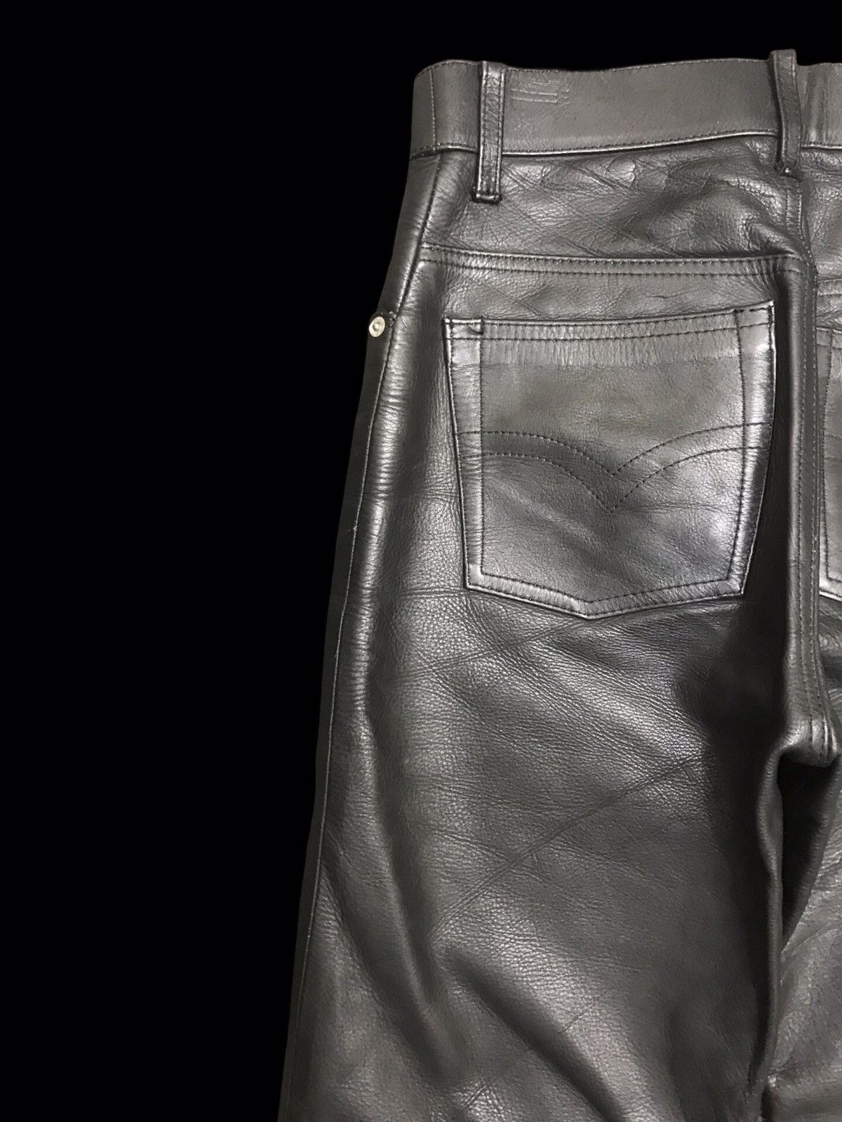 Genuine Leather 💥BIKER LEATHER PANT💥HUMAN BEING JAPAN LEATHER PANT F312 Size US 27 - 9 Thumbnail