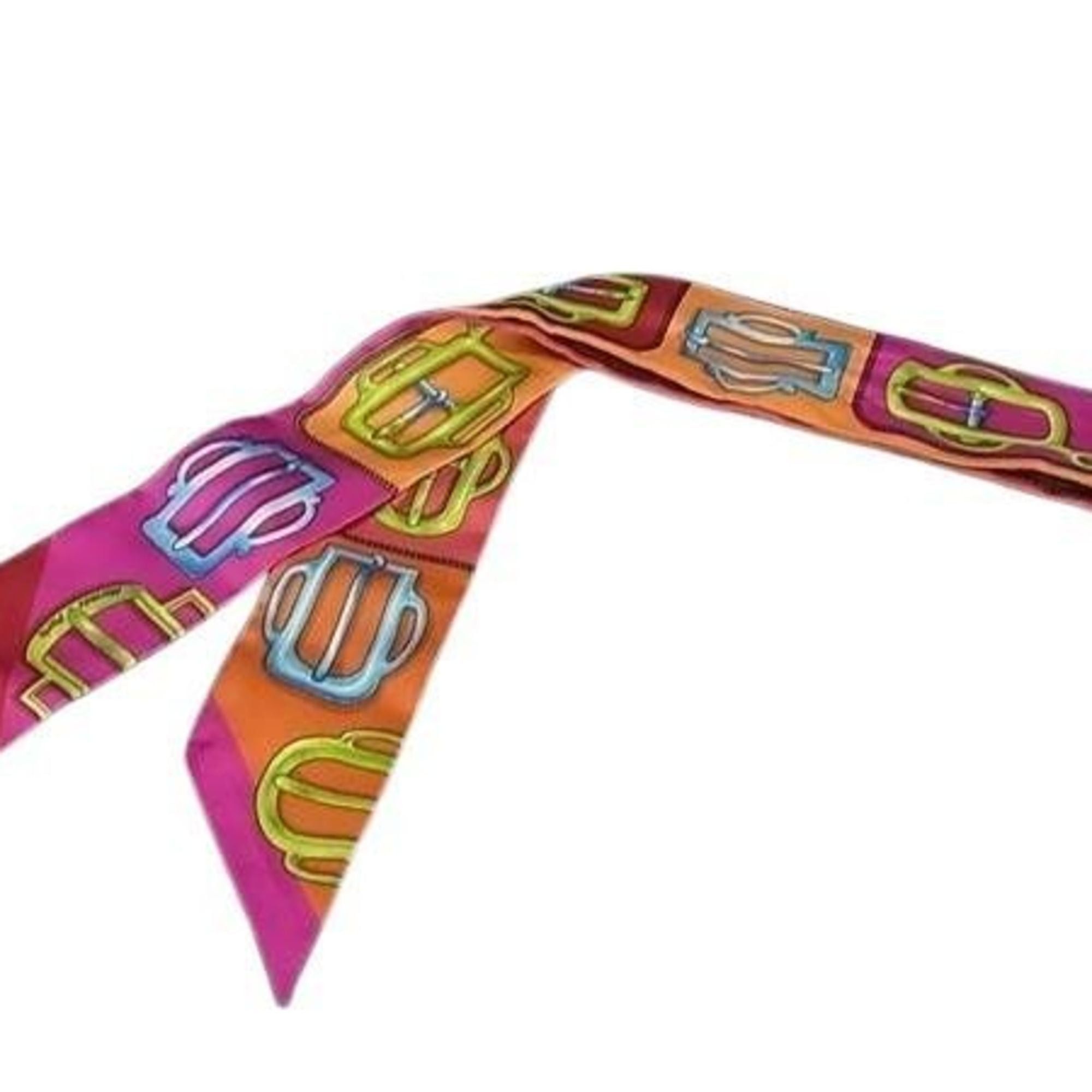 Hermes HERMES Ribbon Scarf/Muffler Twilly Multicolor Silk Women's BOUCLERIE D ATTELAGE Buckle Size ONE SIZE - 1 Thumbnail
