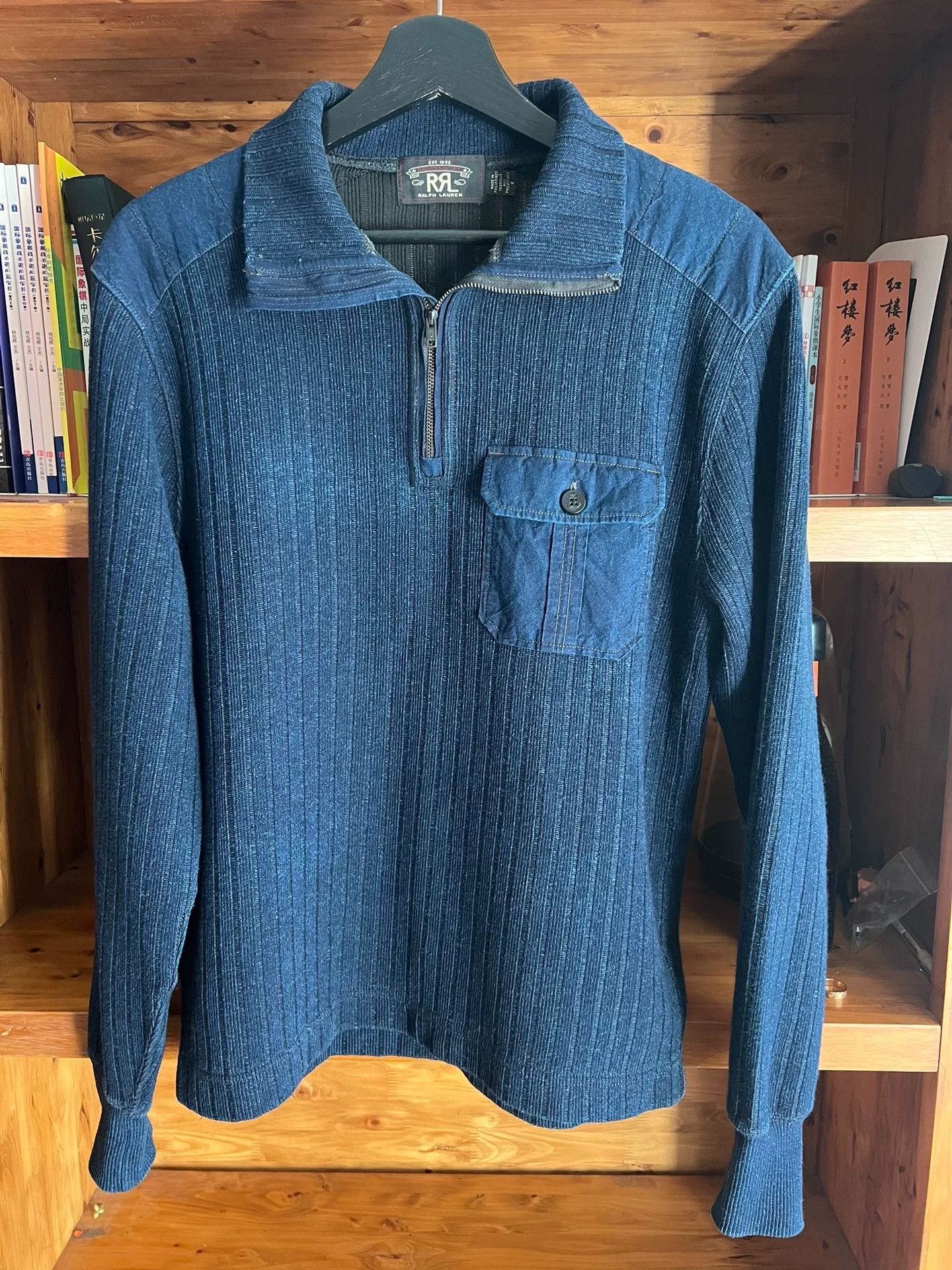 RRL Ralph Lauren RRL Double RL Indigo Knit Pullover Size US M / EU 48-50 / 2 - 2 Thumbnail