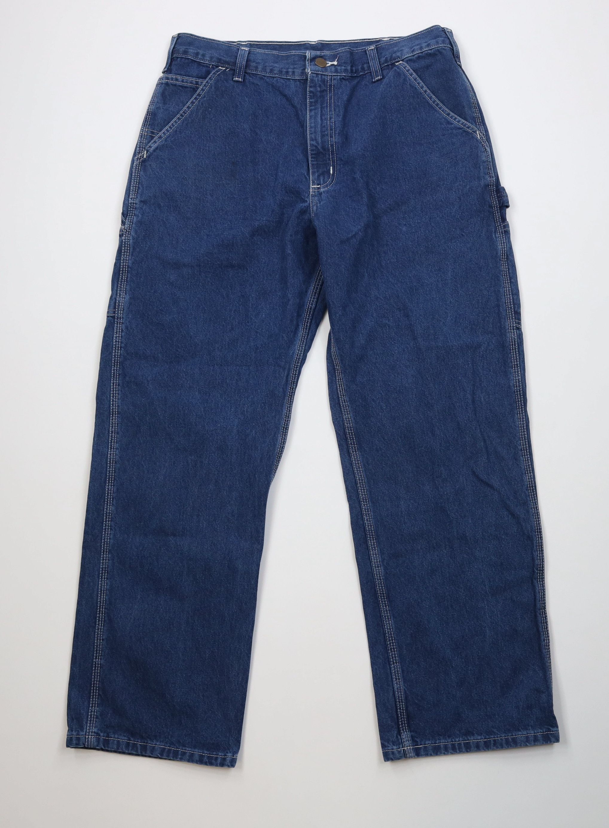 Carhartt Vintage 90s Carhartt Wide Leg Dungaree Denim Jeans Blue USA Size US 34 / EU 50 - 1 Thumbnail