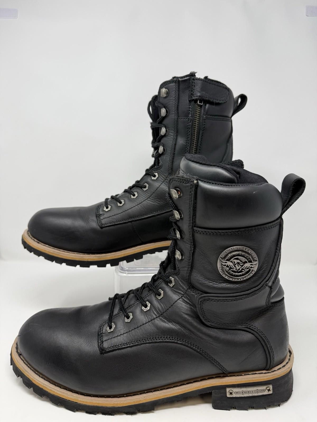 Other Milwaukee Leather Motorcycle Boots Size 13 Black Leather Size ONE SIZE - 2 Thumbnail