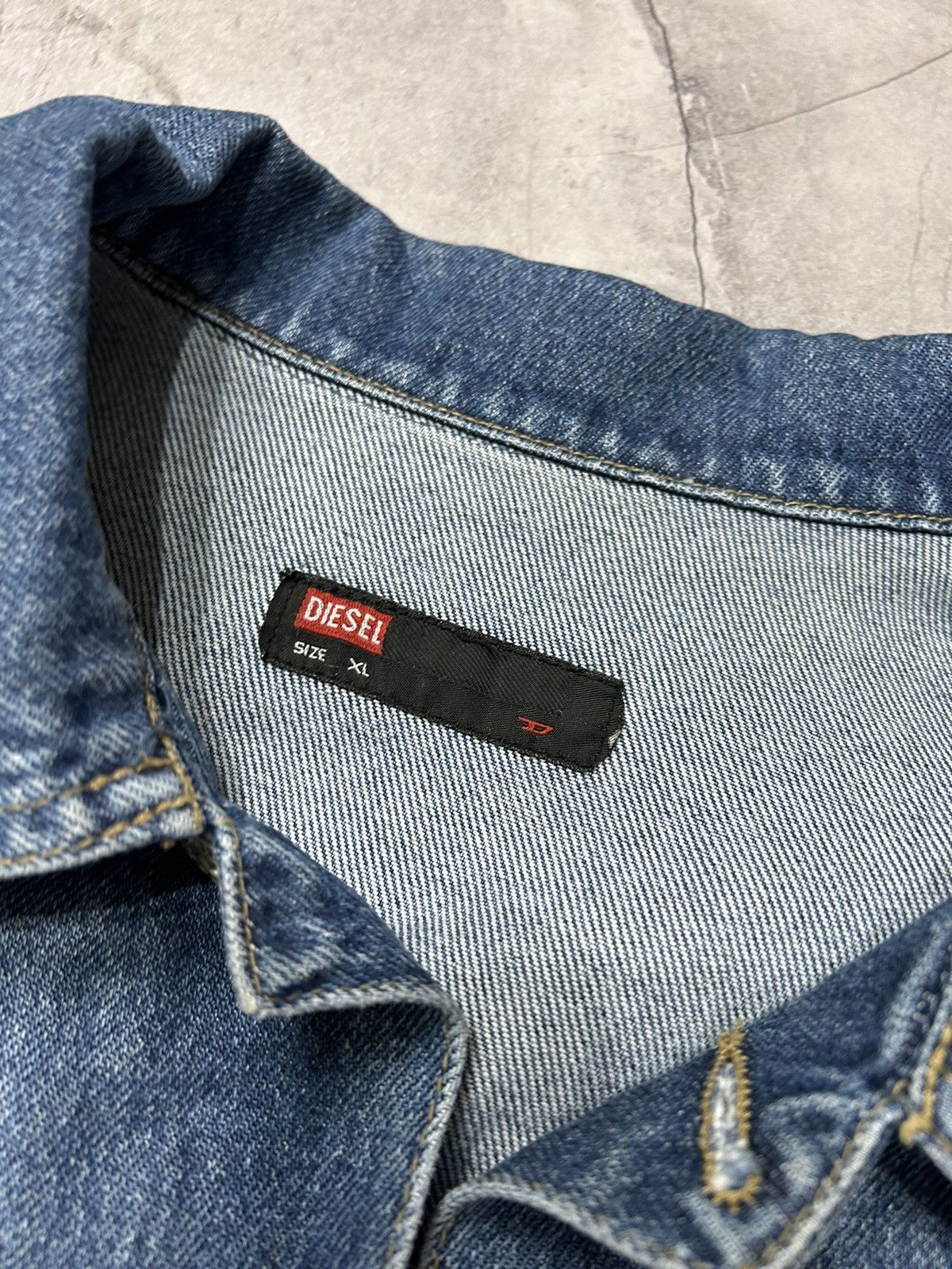 Diesel × Vintage RARE Vintage Denim Distressed Biker Jacket Diesel Y2K Size US XL / EU 56 / 4 - 9 Thumbnail