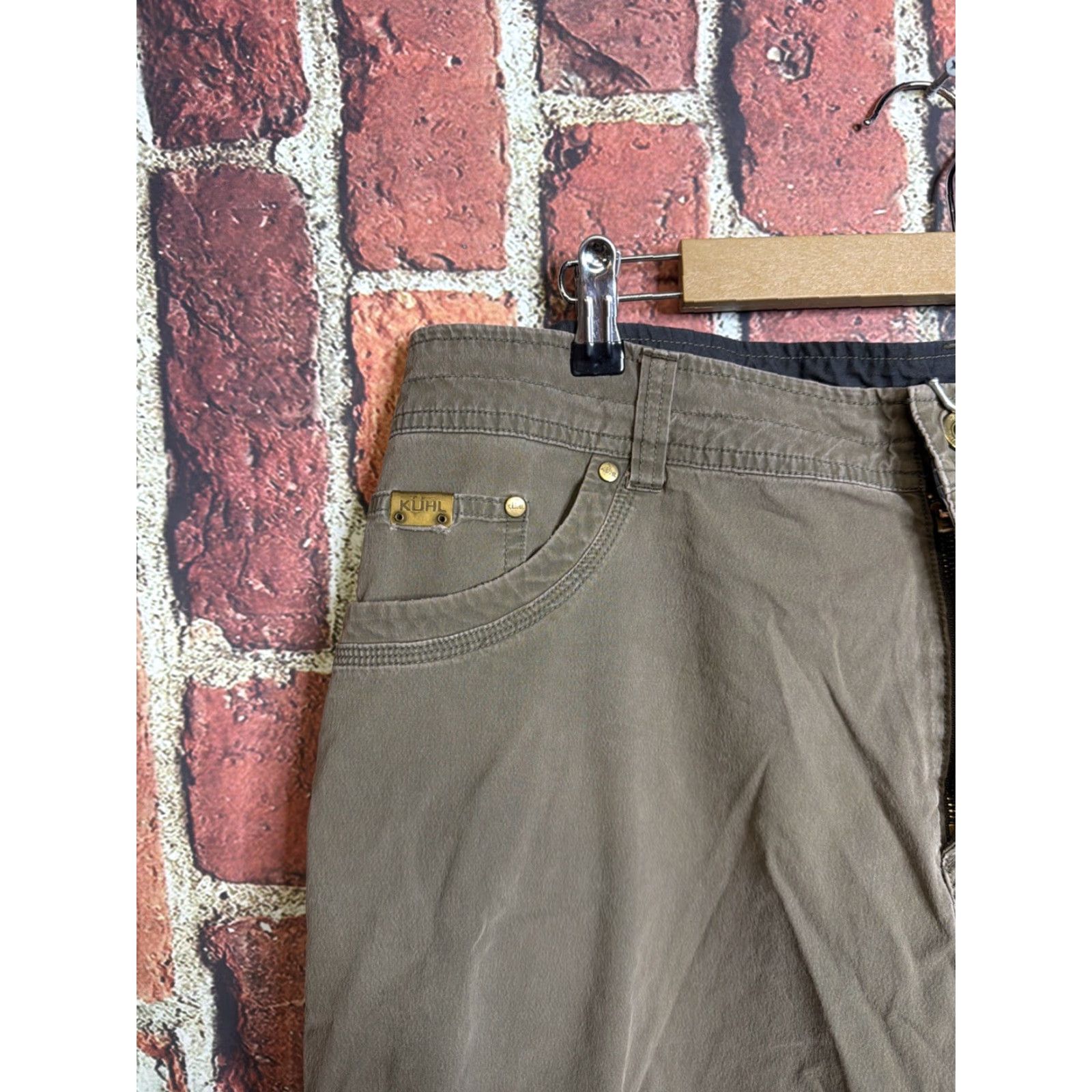 Vintage KÜHL Rydr Pants Men's 40x30 Vintage Green 98% Cotton 2% Spandex Carpenter Inseam 30 Front Flat Front Patina Dye N/A Size US 40 / EU 56 - 4 Thumbnail