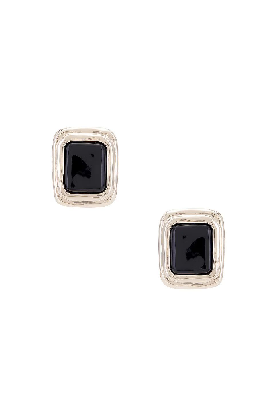 Saint Laurent Paris o1bcso1str0226 Size:OS/Square Cabochon Earrings in Black Size ONE SIZE - 1 Thumbnail