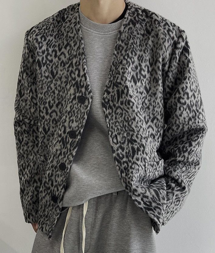 Japanese Brand × Vintage Avant garde y2k leopard woollen faux fur jacket Size US XL / EU 56 / 4 - 2 Thumbnail
