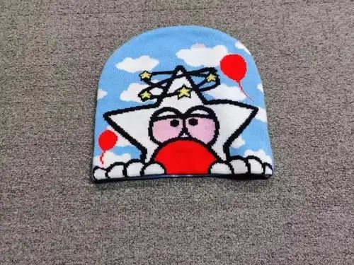 Other High 420 Star Clouds Graphic No Cuff Beanie Hat Light Blue Size ONE SIZE - 1 Thumbnail