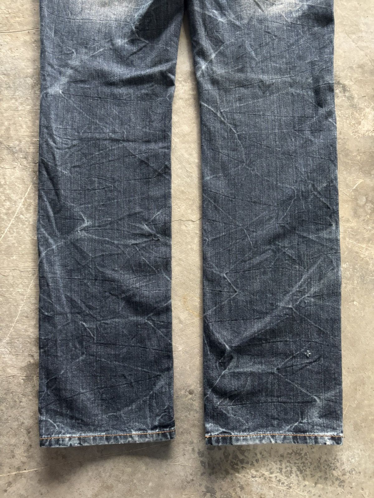 14th Addiction Y2K fade wash jeans skull japanese denim distressed Size US 31 - 15 Thumbnail