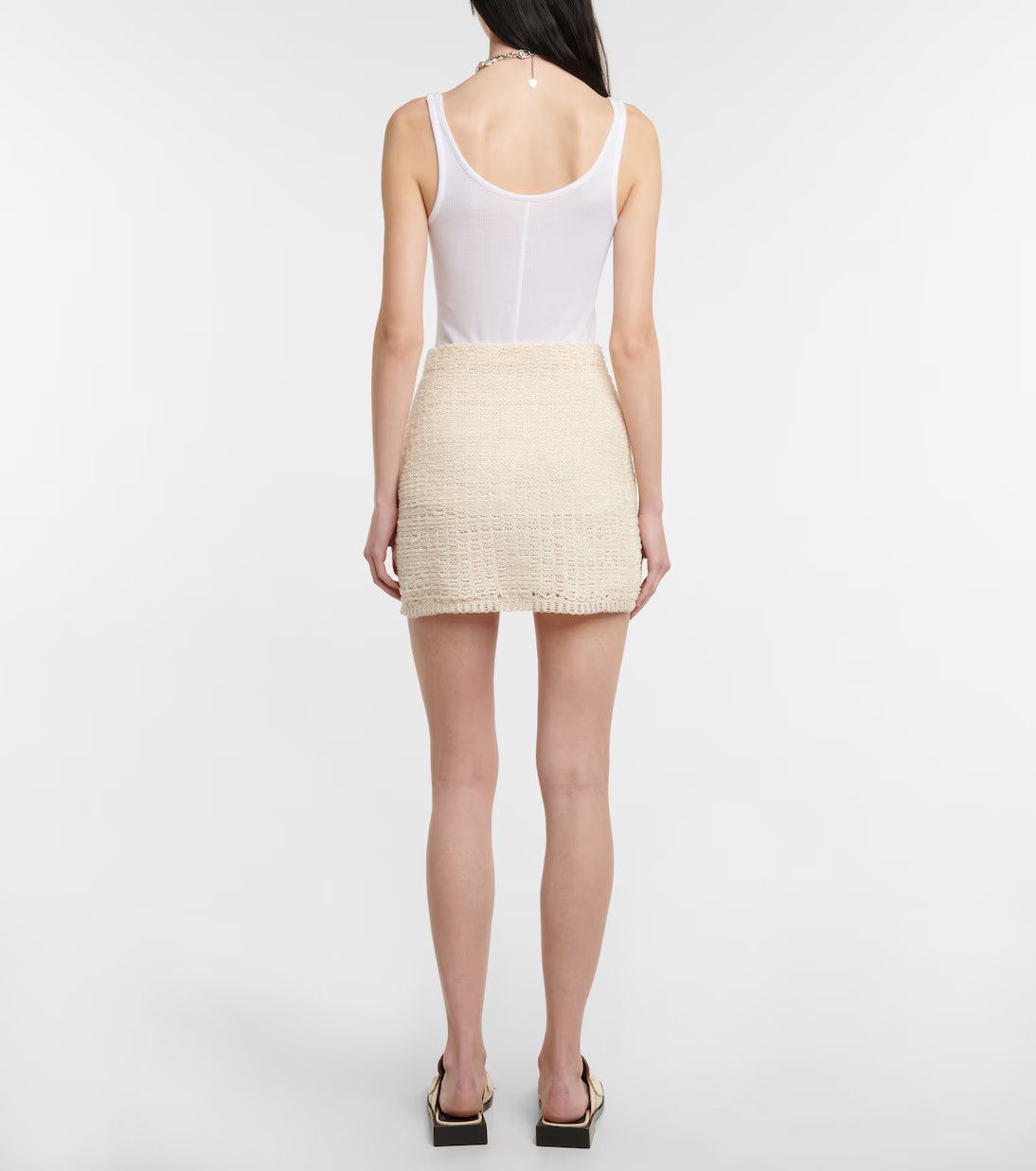 Acne Studios o1y0725 Mini Skirt in Cream Size 28" / US 6 / IT 42 - 3 Thumbnail
