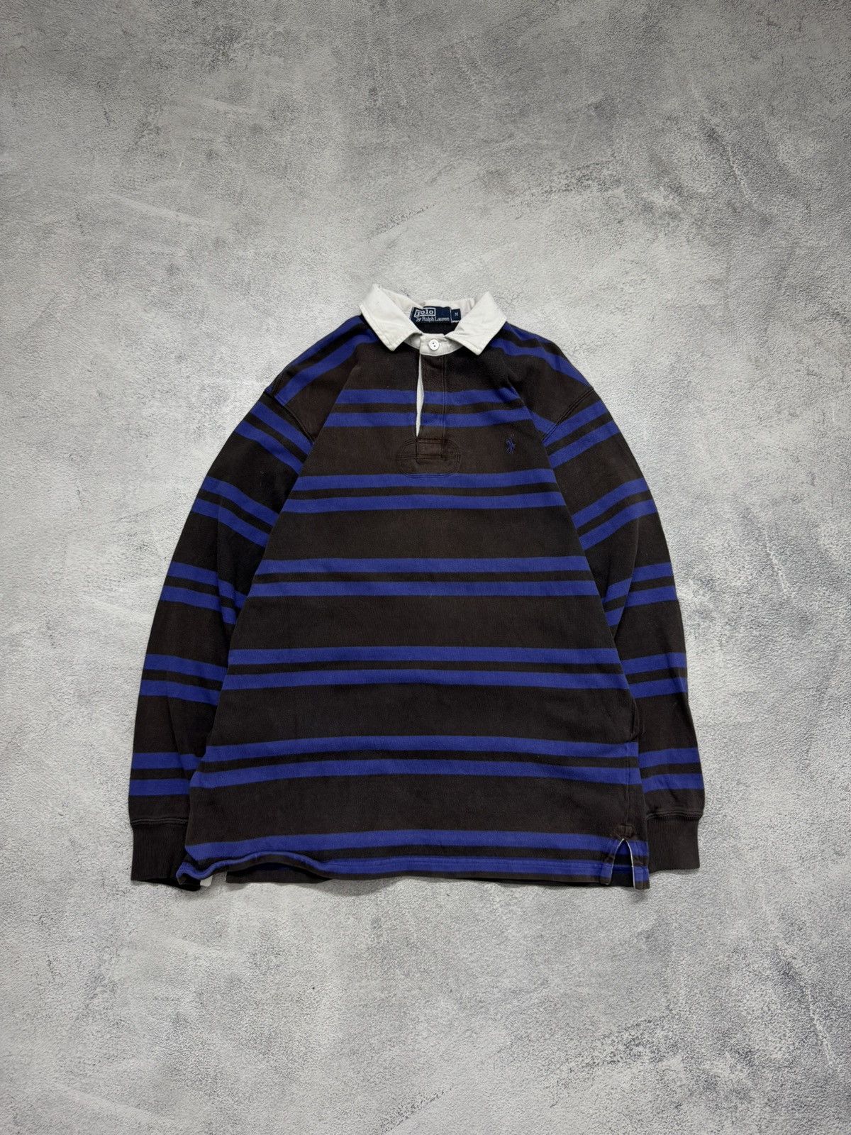 Polo Ralph Lauren Vintage Polo Ralph Lauren Black Purple Striped Long Sleeve Size US M / EU 48-50 / 2 - 2 Thumbnail