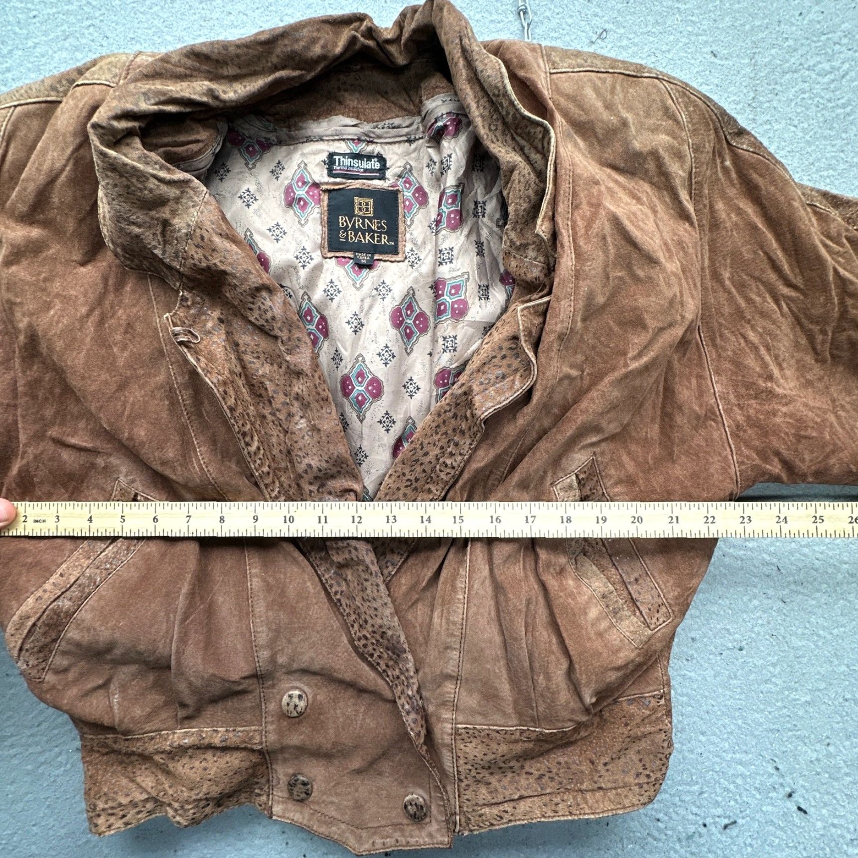Vintage VINTAGE Byrnes & Baker Bomber Jacket Women Medium Suede Leather Thinsulate Lined Solid Brown 80s 90s Mens Womens Size M / US 6-8 / IT 42-44 - 4 Thumbnail