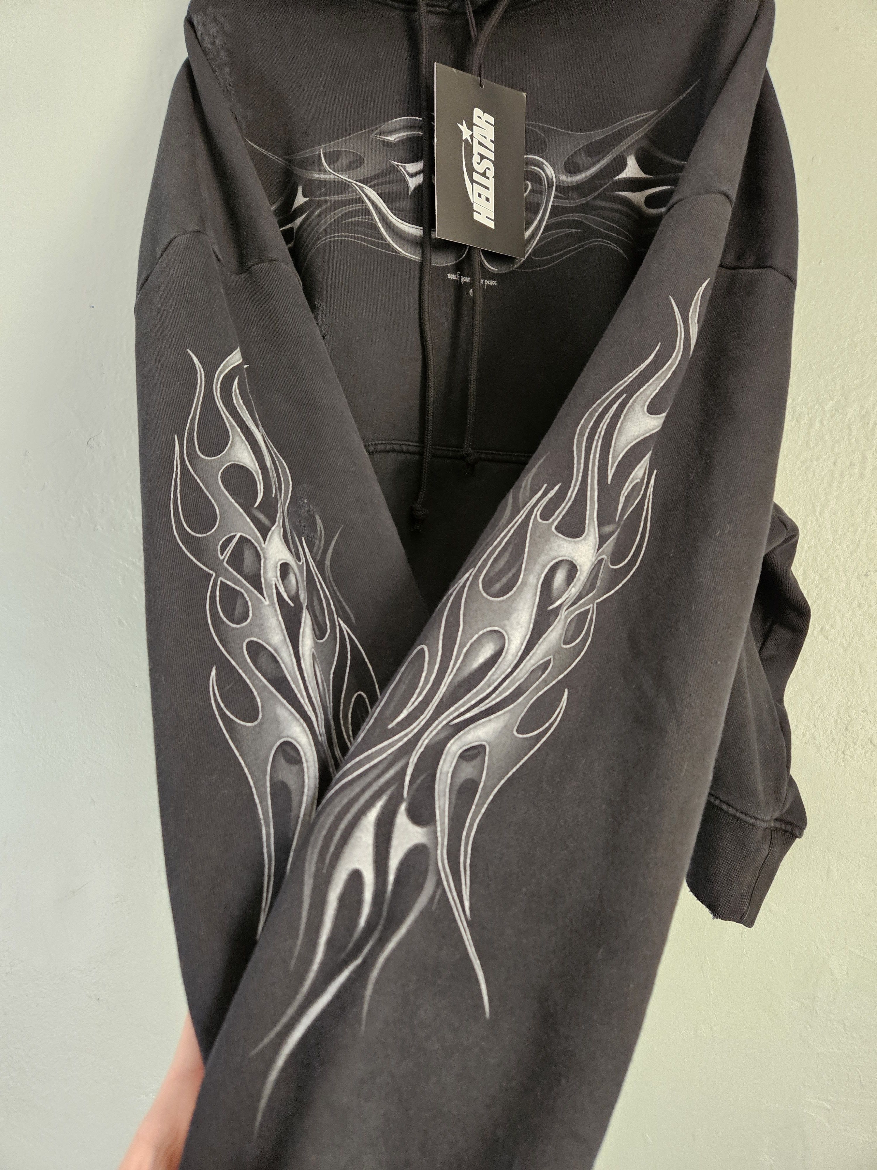 Complex × HELLSTAR ComplexCon Dark Ohm Oversized Distressed Black Hoodie Size US L / EU 52-54 / 3 - 4 Thumbnail