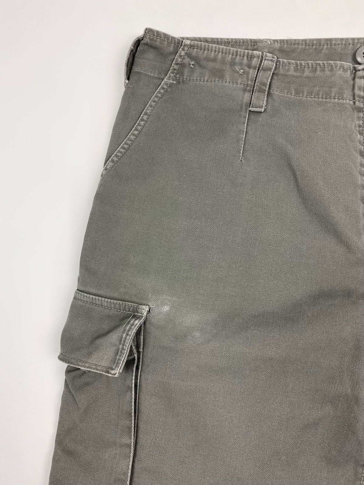 Vintage 1990’s Vintage German Army Khaki Gray Heavy Cargo Shorts Size US 36 / EU 52 - 2 Thumbnail