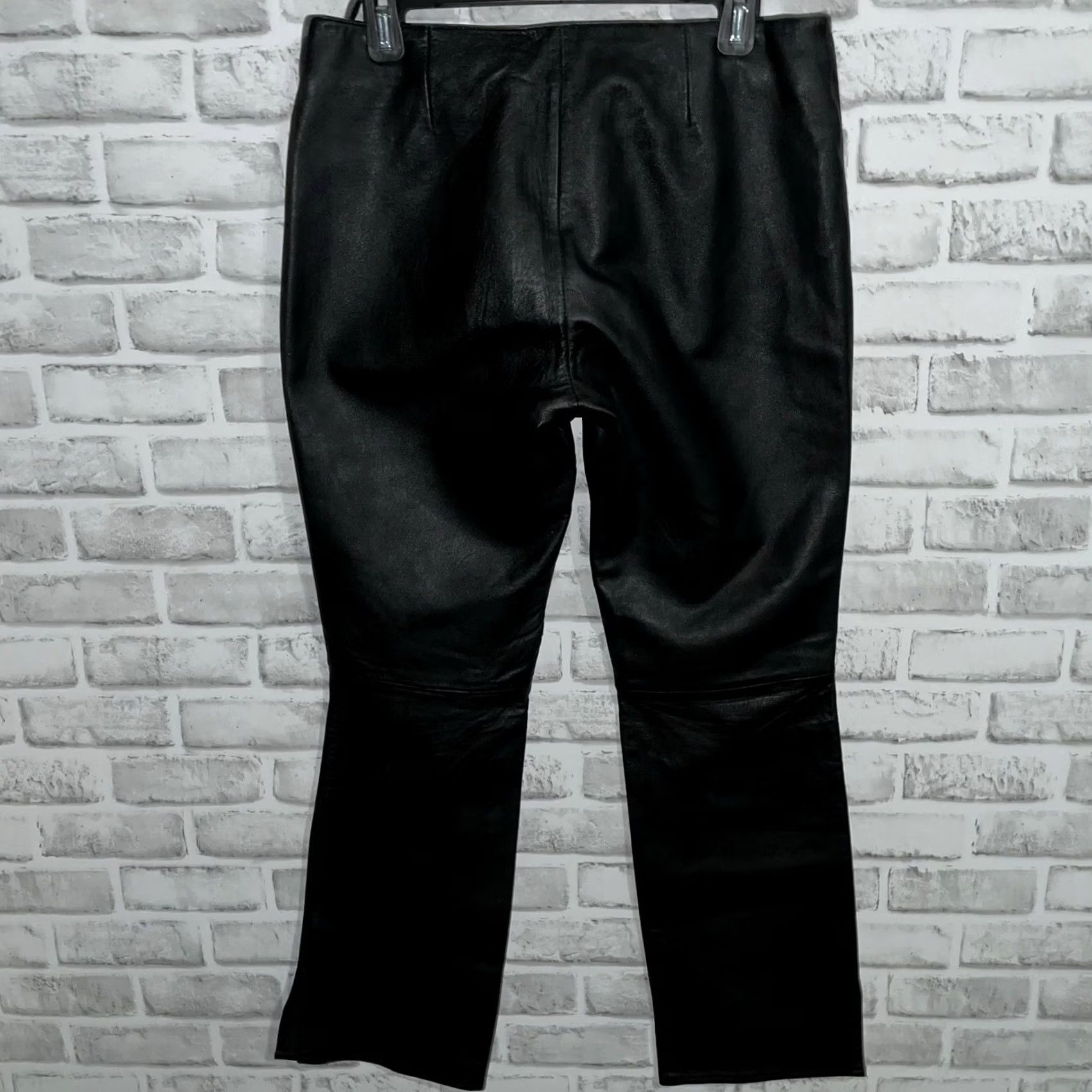 Vintage Rem Garson Black Genuine Leather Pants Womens Size 8x30 Size 40" / US 18 - 5 Thumbnail