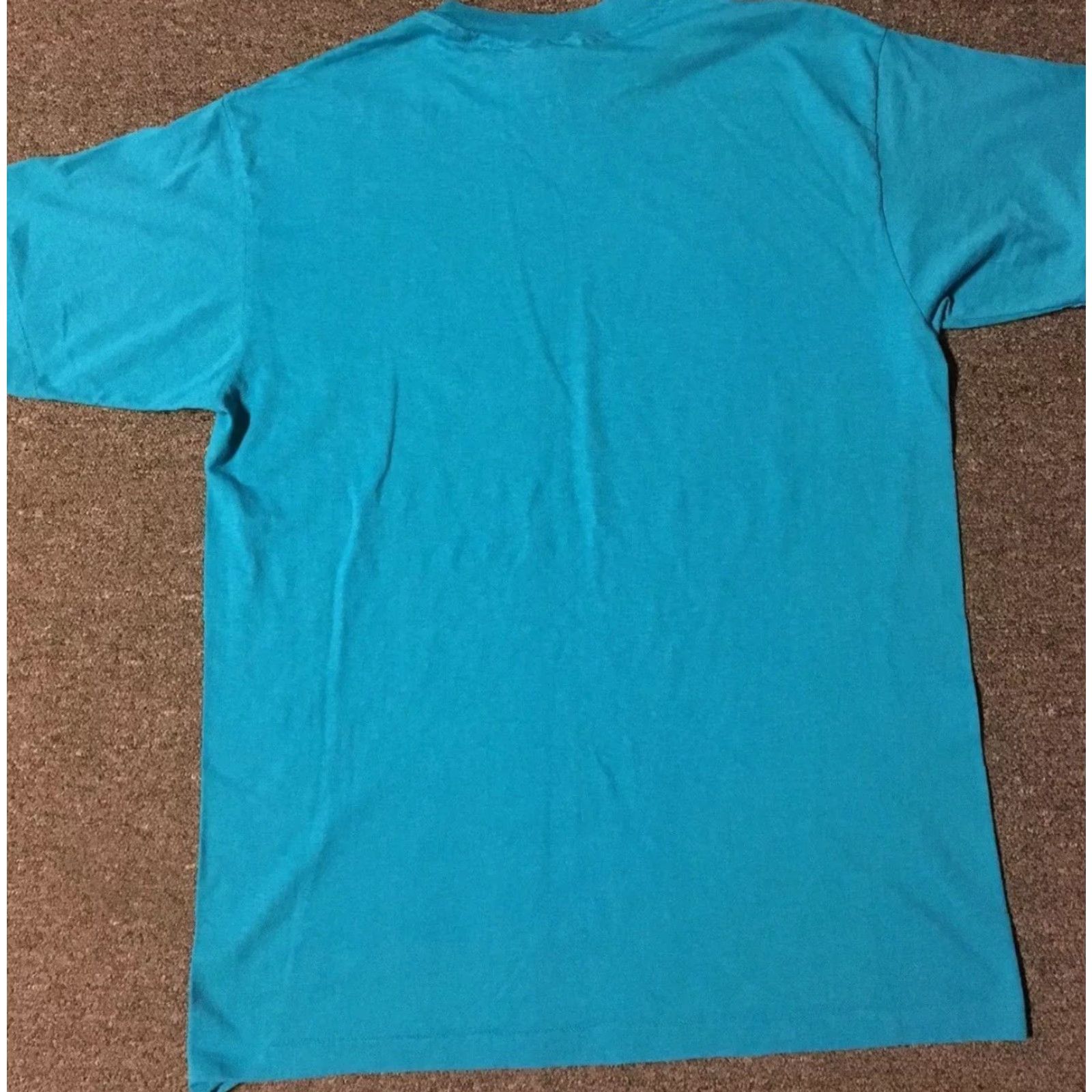 Hanes VINTAGE St John Virgin Islands Shirt Large Blue Mens T-Shirt 80s 90s Surf Beach Ocean Wave Hawaii Island Retro Size US L / EU 52-54 / 3 - 6 Thumbnail