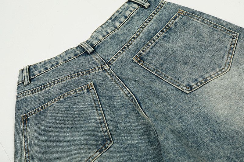 Jean Men's distressed straight star bear embroidery jeans Size US 32 / EU 48 - 5 Thumbnail