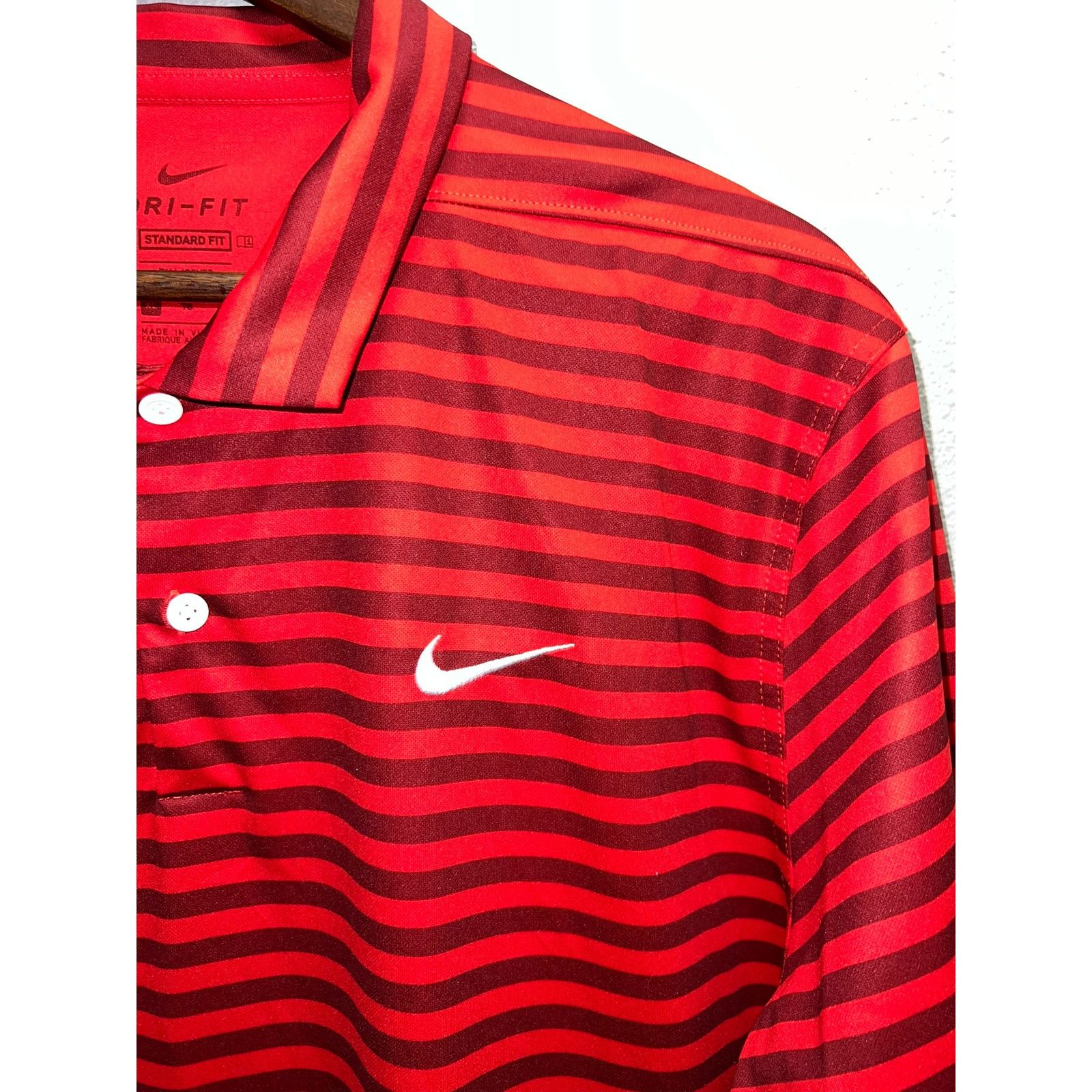 Nike Nike Golf Polo Shirt Dry Striped Red CU9858-657 Golfing XL Size US XL / EU 56 / 4 - 3 Thumbnail