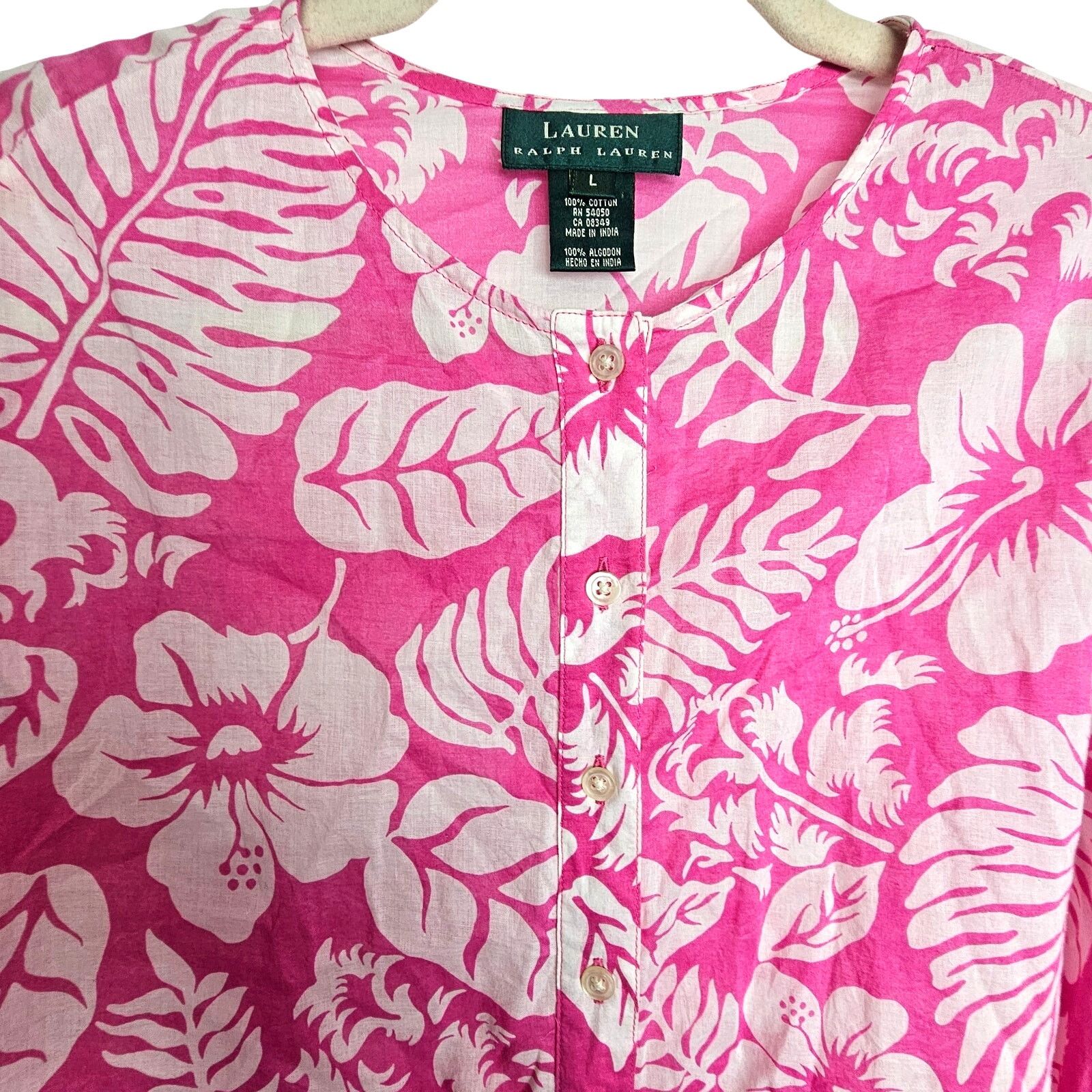 Lauren Ralph Lauren Lauren Ralph Lauren Womens Floral Tunic Sz L Coastal Resort Size L / US 10 / IT 46 - 2 Thumbnail