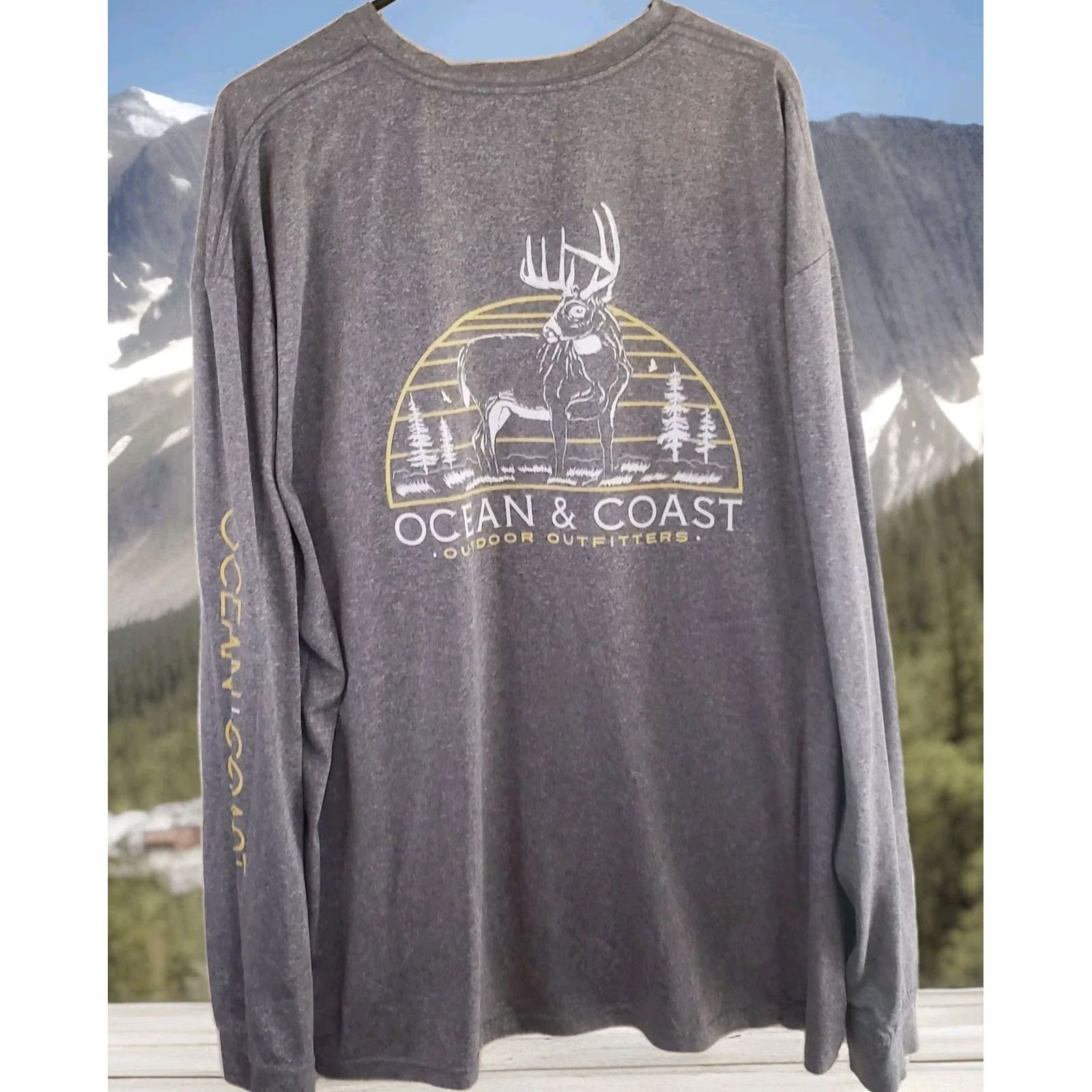 Vintage Ocean Coast Mens Long Sleeve Shirt Sun Block Casual Fish XXL Big Buck Graphic Size US XXL / EU 58 / 5 - 2 Thumbnail