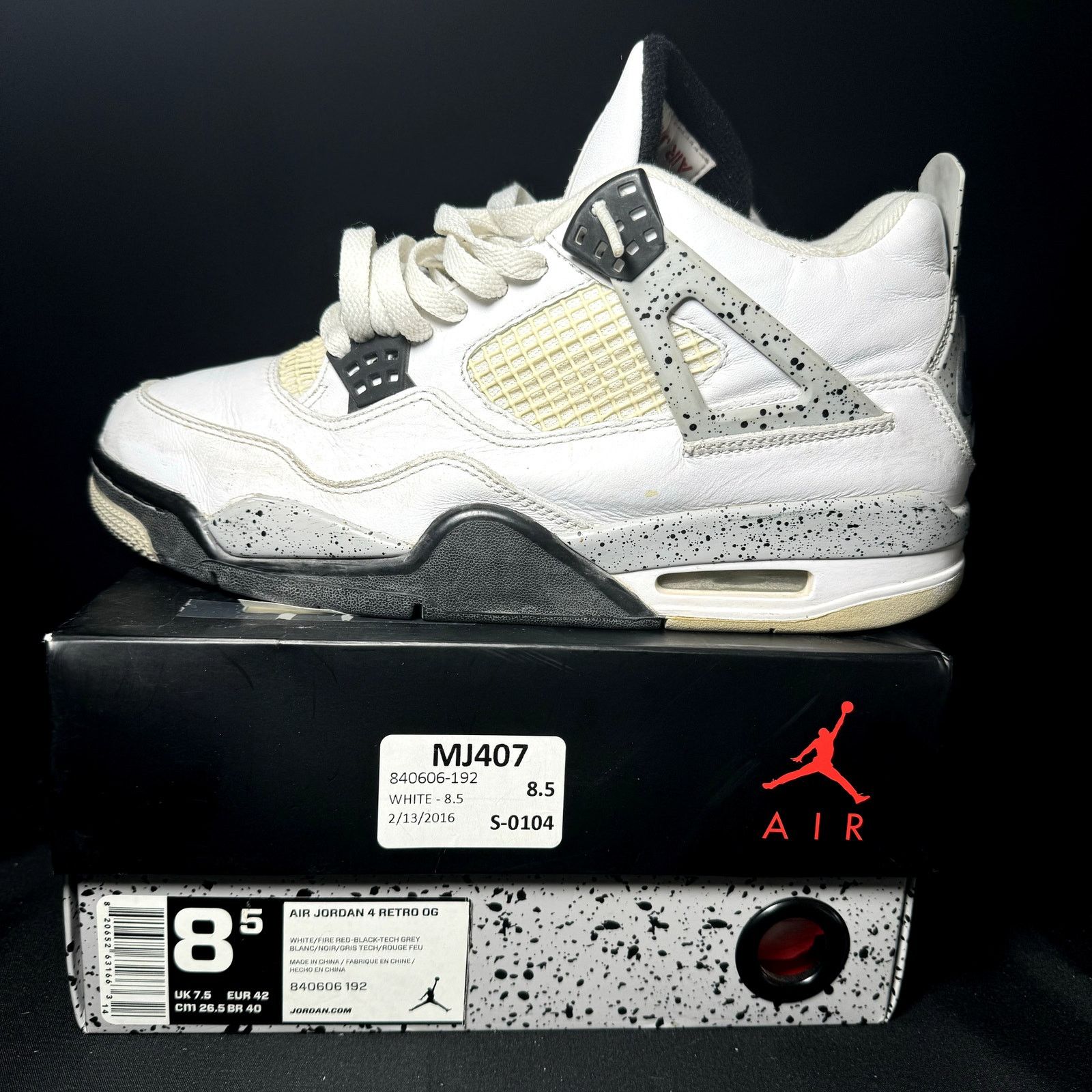 Jordan Brand × Nike Size 9.5 - Nike Air Jordan 4 Retro OG White Cement 2016 Size US 9.5 / EU 42-43 - 8 Thumbnail