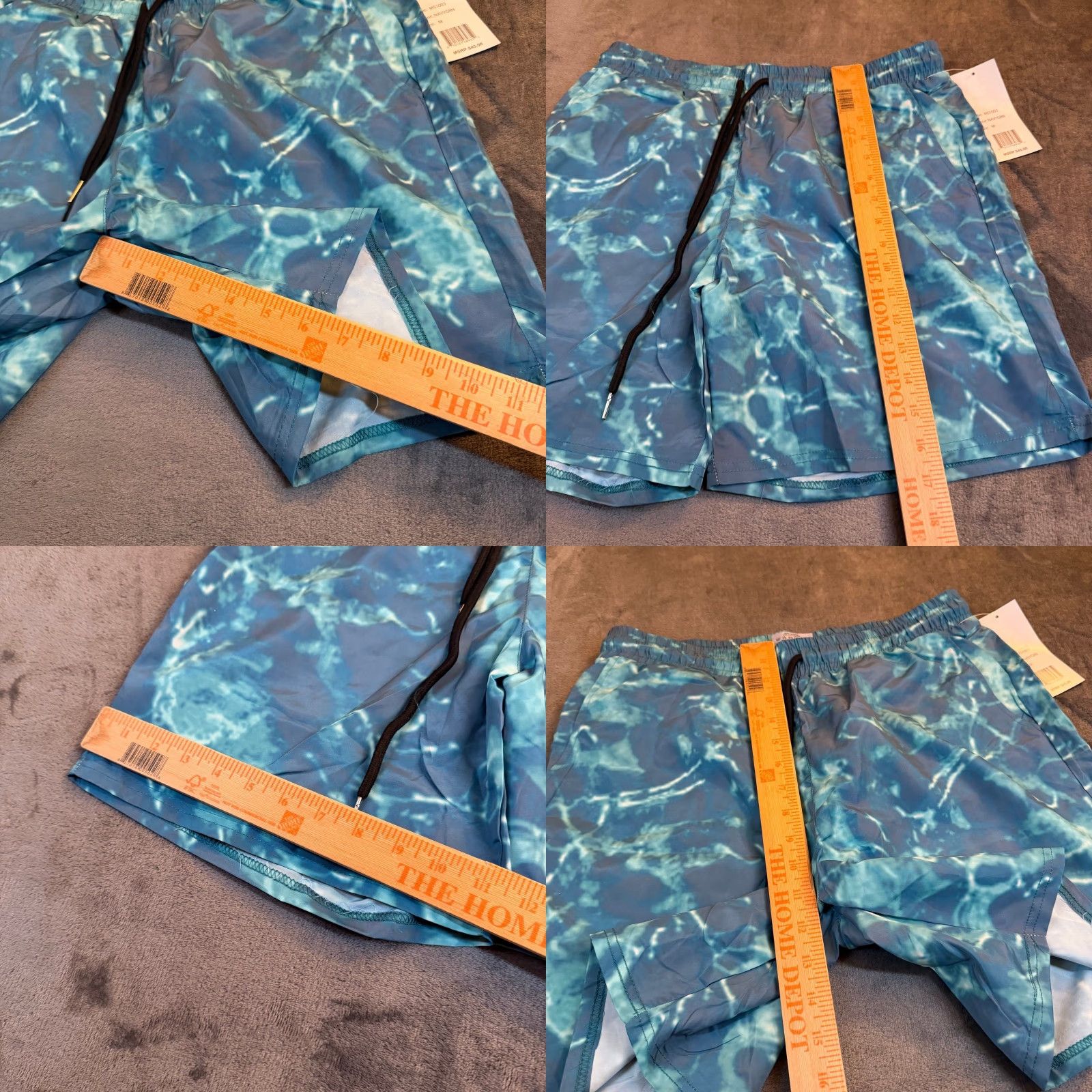 Vintage VINTAGE Centro Swim Trunks Shorts Blue Tie Dye Elastic Waist Drawstring Mens Medium NWT Size US 31 - 8 Thumbnail