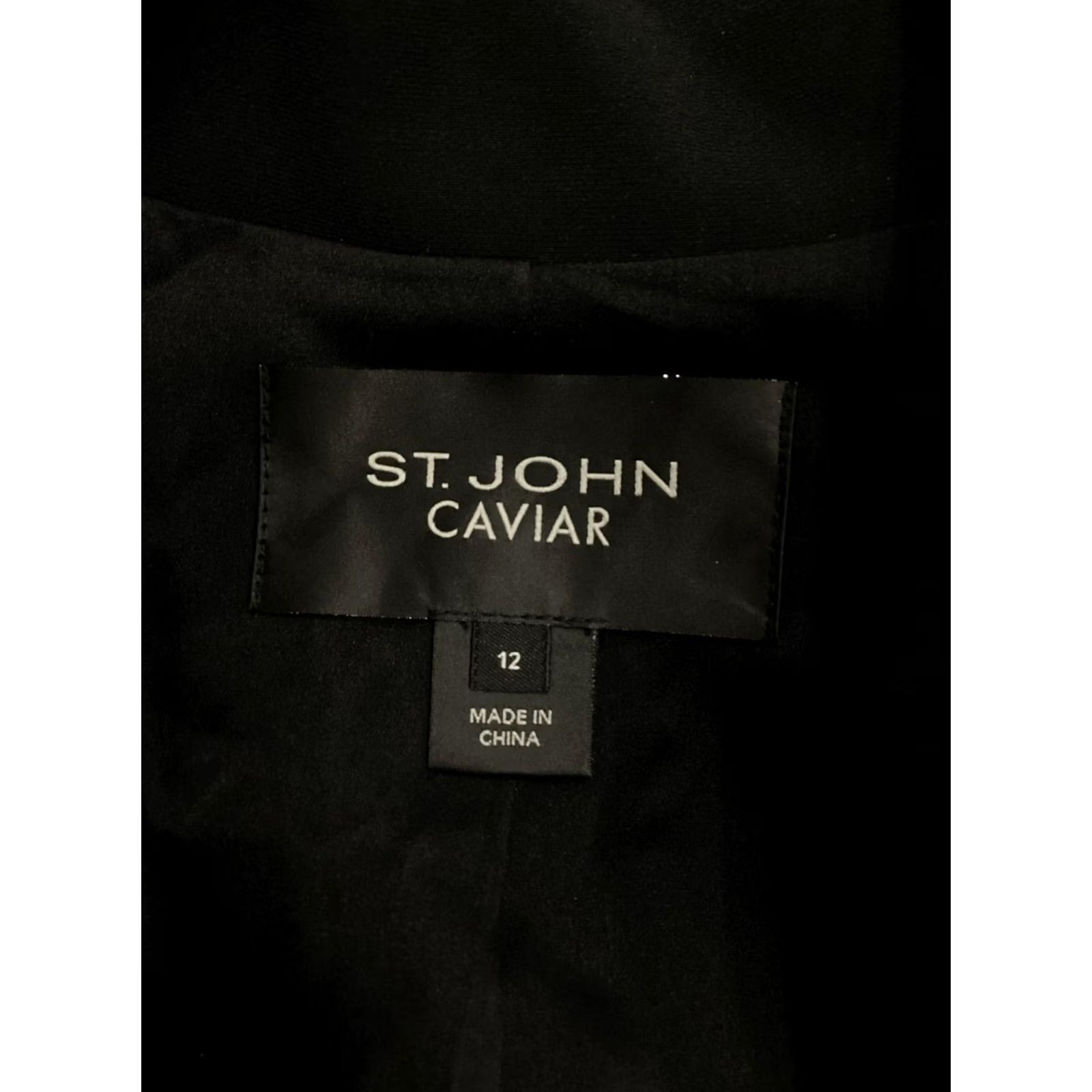St. John St. John Caviar Blazer Shirt Womens 12 Black Open Face Blazer Pant Suit Formal Like New Size XL / US 12-14 / IT 48-50 - 3 Thumbnail