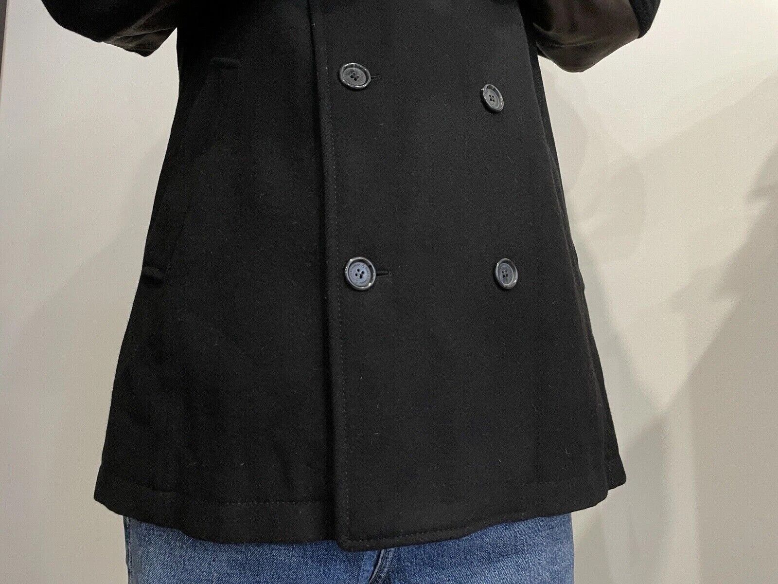 Dolce & Gabbana Dolce & Gabbana Wool Men Coat Jacket Leather Details Black Size US L / EU 52-54 / 3 - 9 Thumbnail
