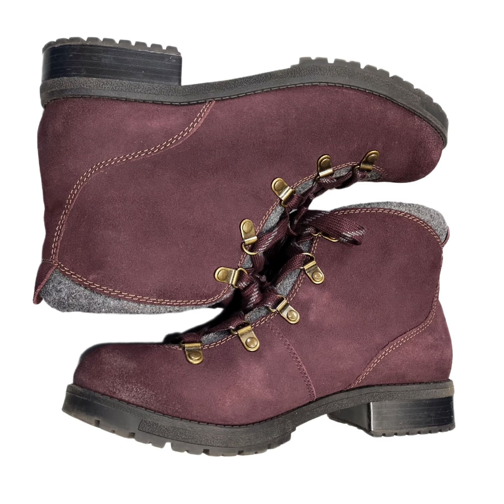 Clarks Clarks Collection Faralyn Alpha Ankle Boots Womens US Size 9W Burgundy Lace Up Size US 9 / IT 39 - 2 Thumbnail