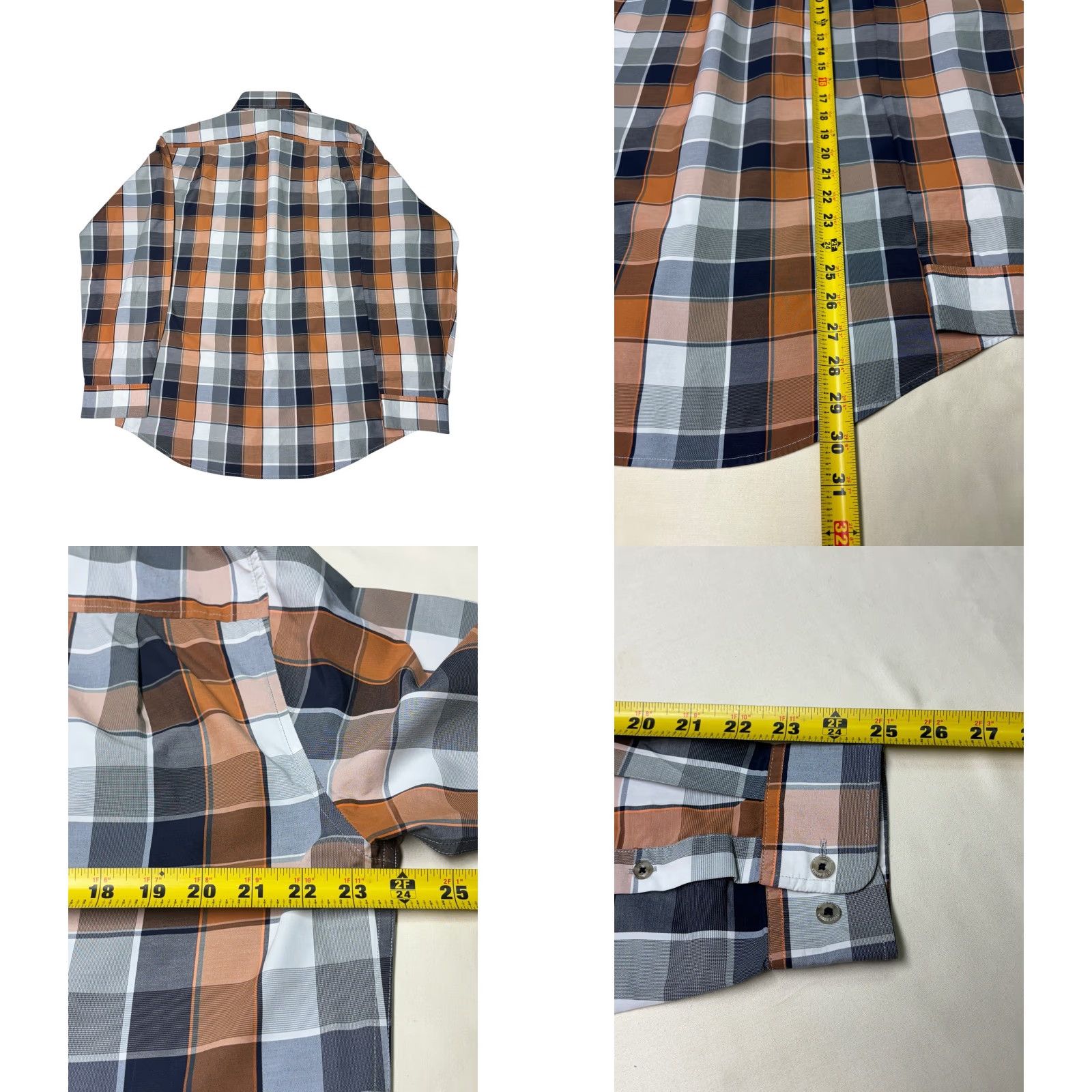 Eddie Bauer Eddie Bauer Mens Plaid Button-Down Long Sleeve Classic Fit Shirt Orange Size US L / EU 52-54 / 3 - 8 Thumbnail