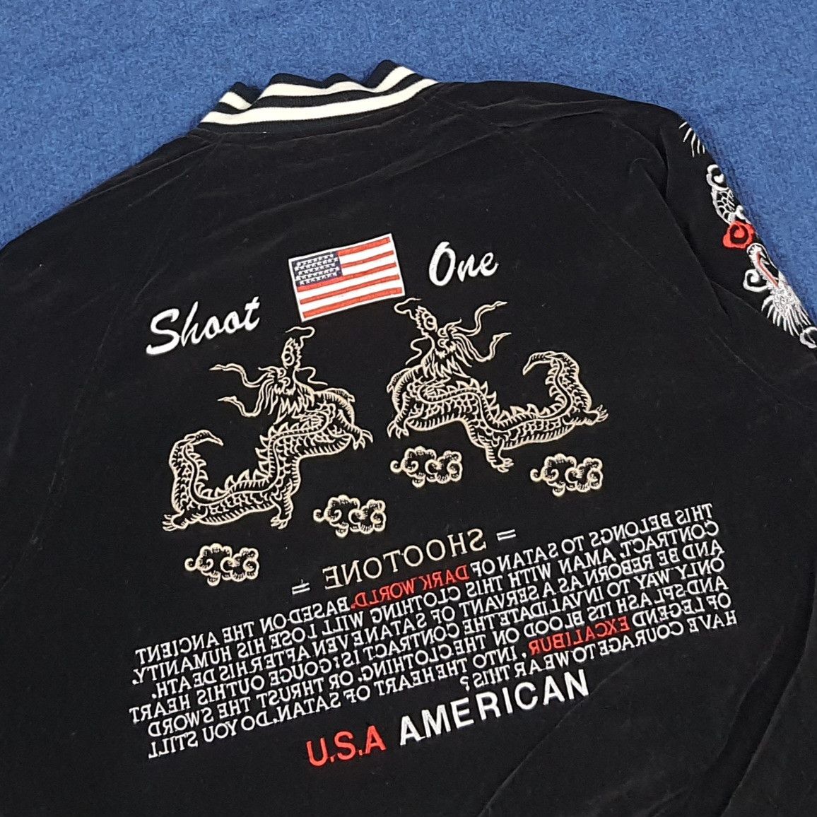 Japanese Brand Reversible Sukajan Bomber American Spirit Shoot One C291N24 Size US M / EU 48-50 / 2 - 9 Thumbnail