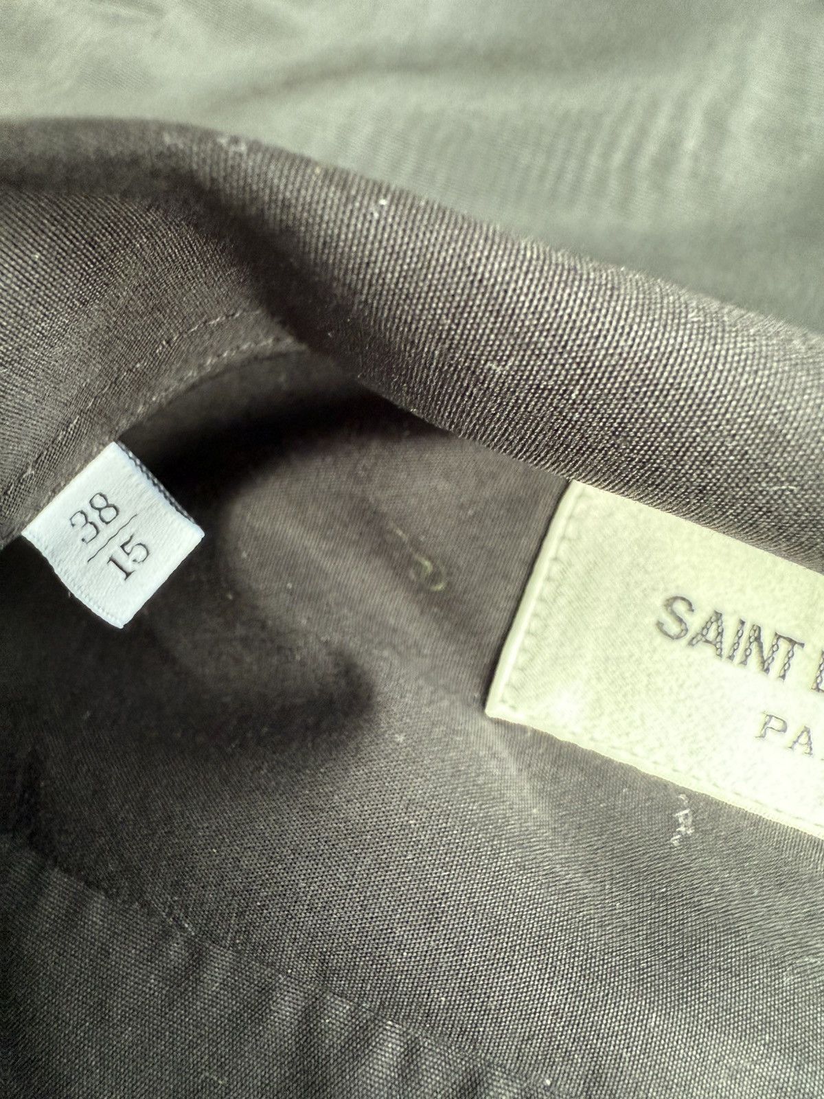 Saint Laurent Paris FW19 Saint Laurent black fixed collar shirt 38 grail Size 38R - 2 Thumbnail