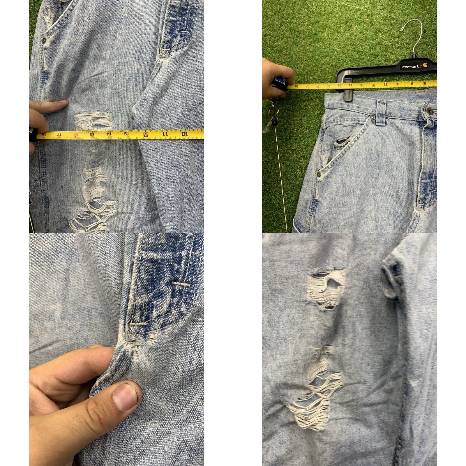 Lee VINTAGE Lee Carpenter Jeans Mens 30x29 Baggy Straight Leg Light Wash Grunge y2k 90s Punk Skater Casual Jeans Mens Size US 30 / EU 46 - 8 Thumbnail