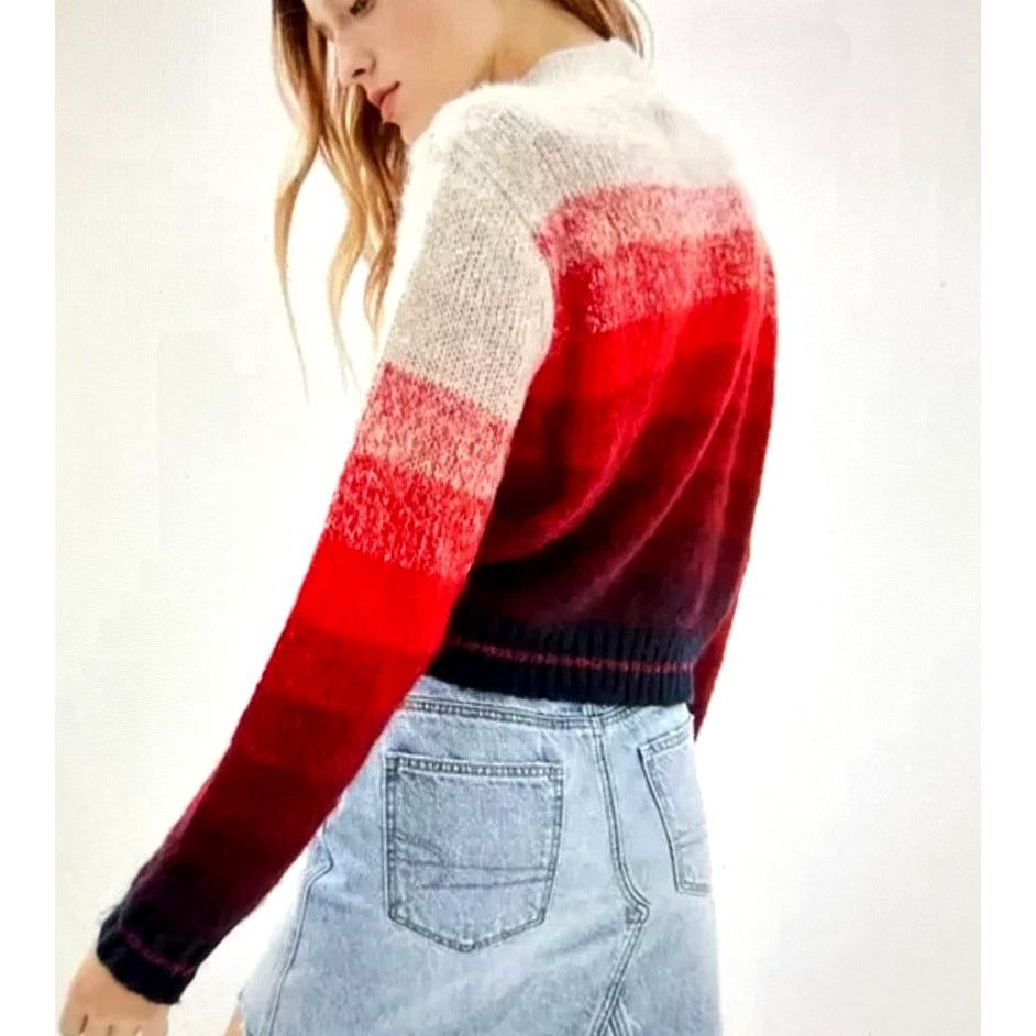American Eagle Outfitters Red Ombre Mock Neck Soft American Eagle Outfitters Sweater M Size M / US 6-8 / IT 42-44 - 3 Thumbnail