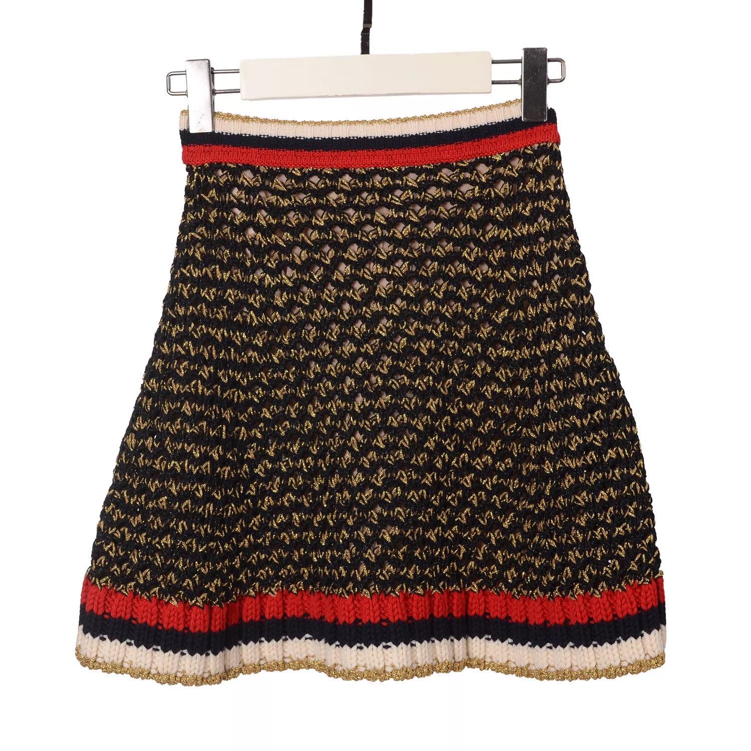 Gucci GUCCI Striped Woven A-Line Mini Skirt Women's Size 25" / US 0 / IT 36 - 1 Thumbnail