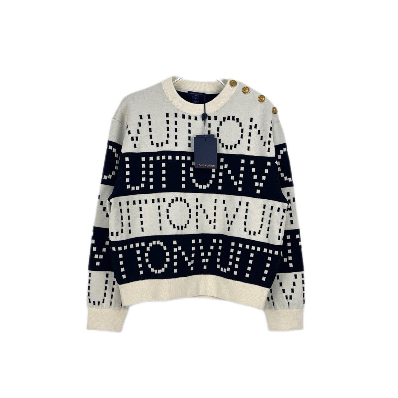 Louis Vuitton Louis Vuitton Black and white wool sweater with wide stripe Size US M / EU 48-50 / 2 - 1 Thumbnail