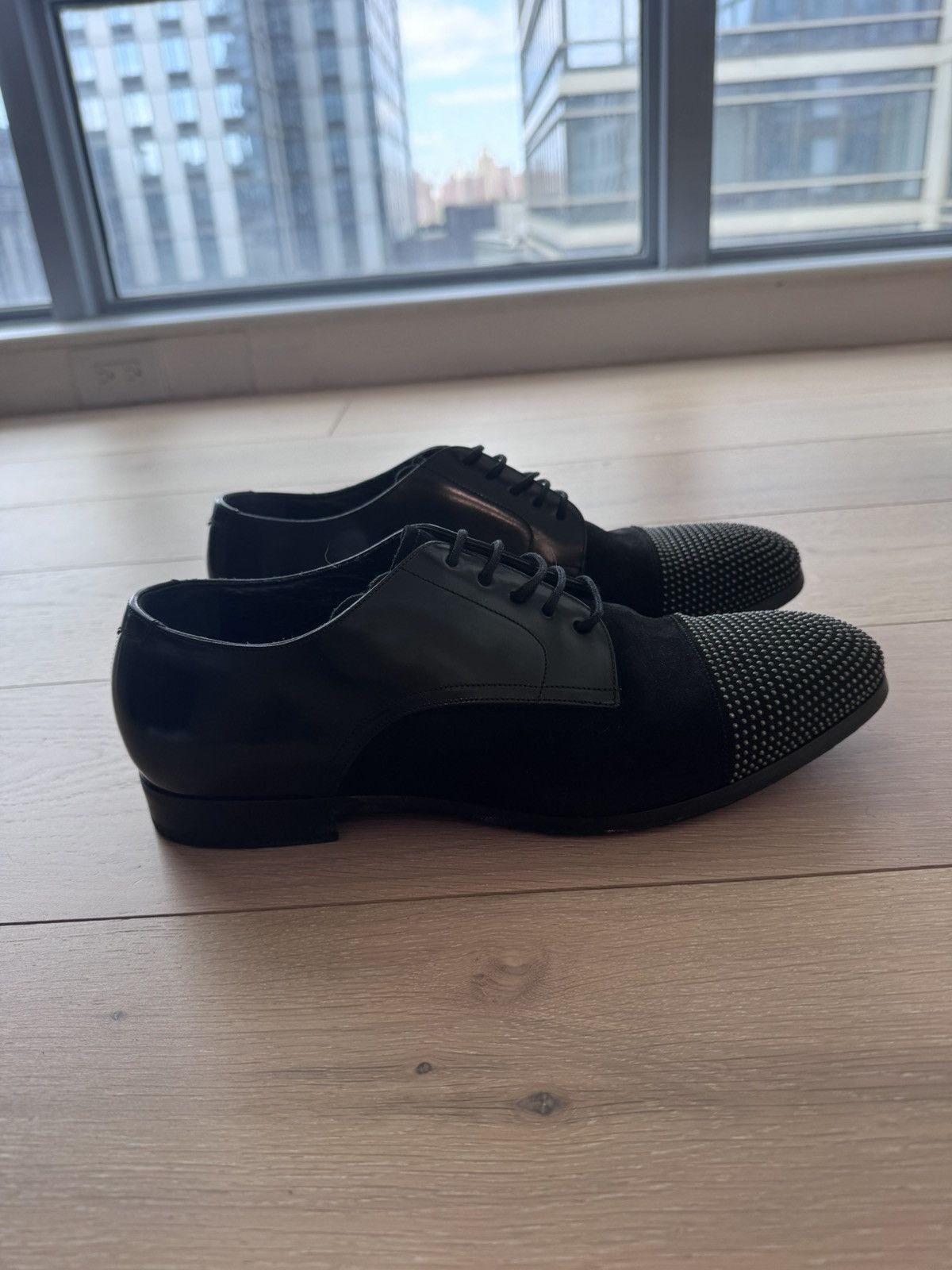 Jimmy Choo Jimmy Choo Studded Black Derby Shoe leather Suede Men US 11 Size US 11 / EU 44 - 3 Thumbnail
