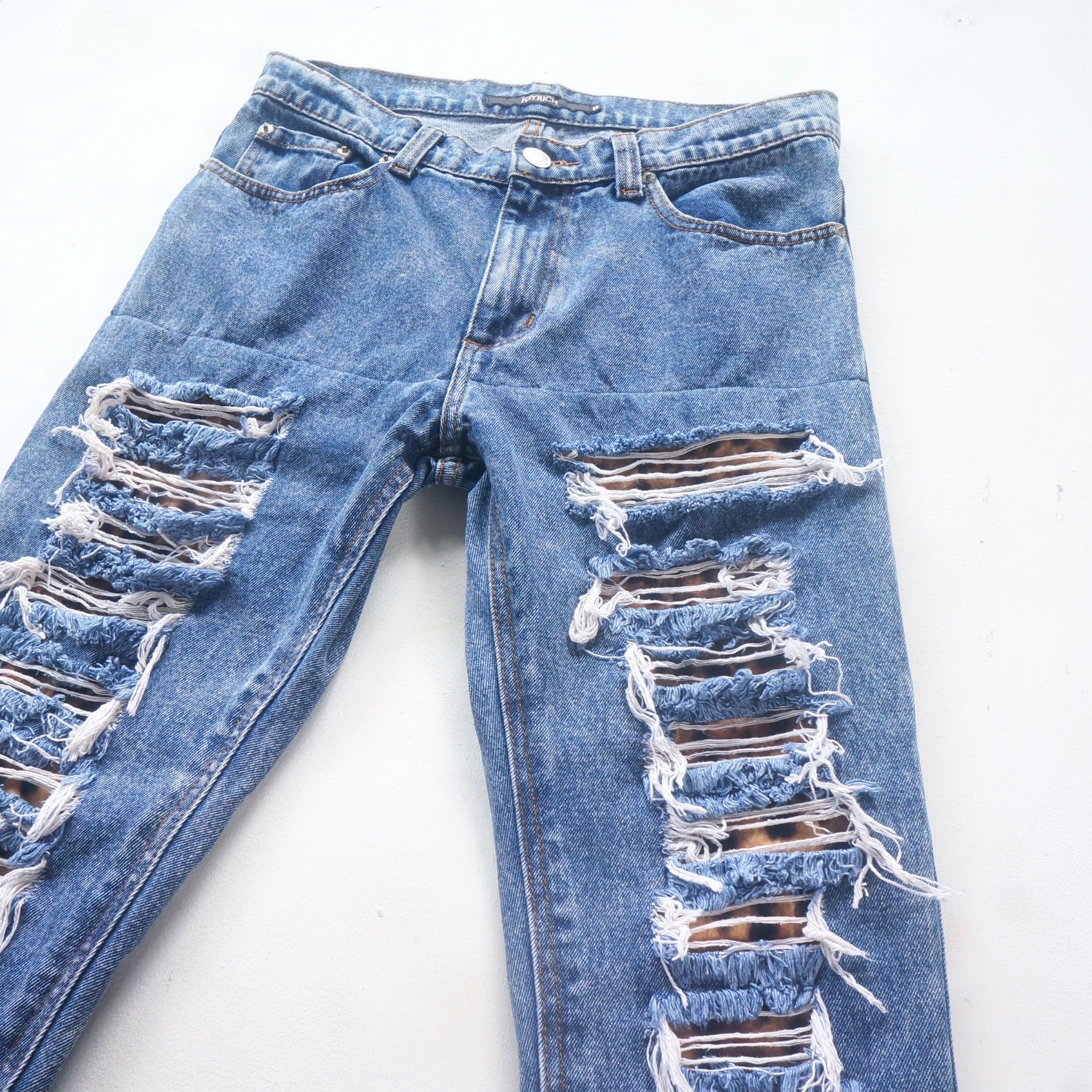 Joyrich Joyrich Ripped Jeans with Leopard Patched Size 31" - 4 Thumbnail