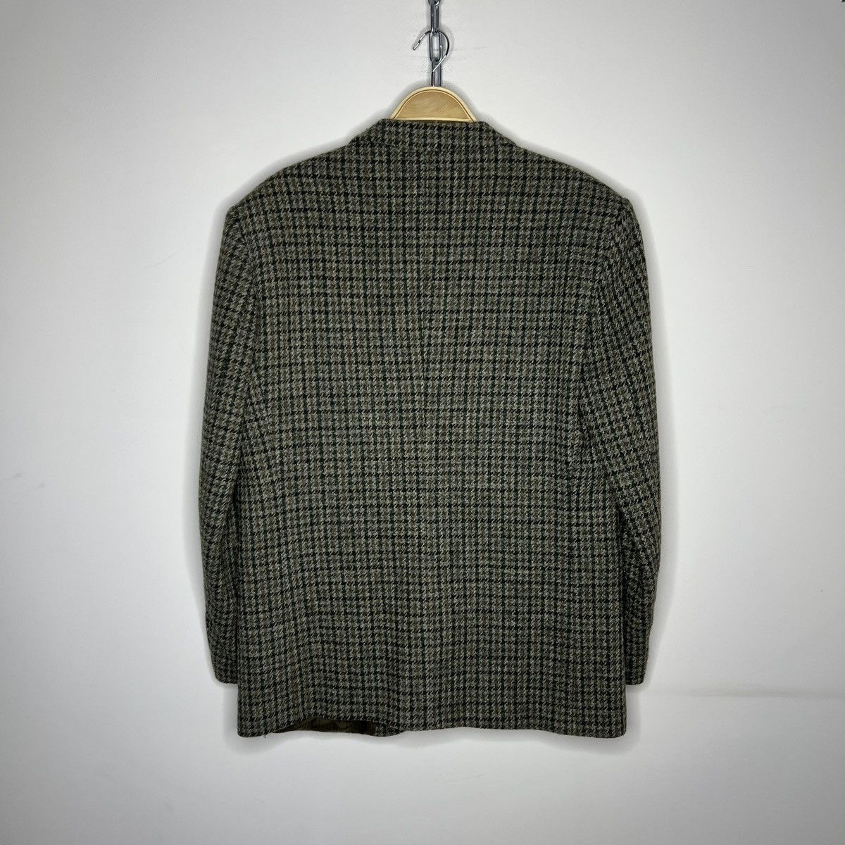 Designer × Harris Tweed × Vintage Vtg Harris Tweed Khaki Grey Coat WOOL Jacket Blazer 40 R Size 40R - 9 Thumbnail