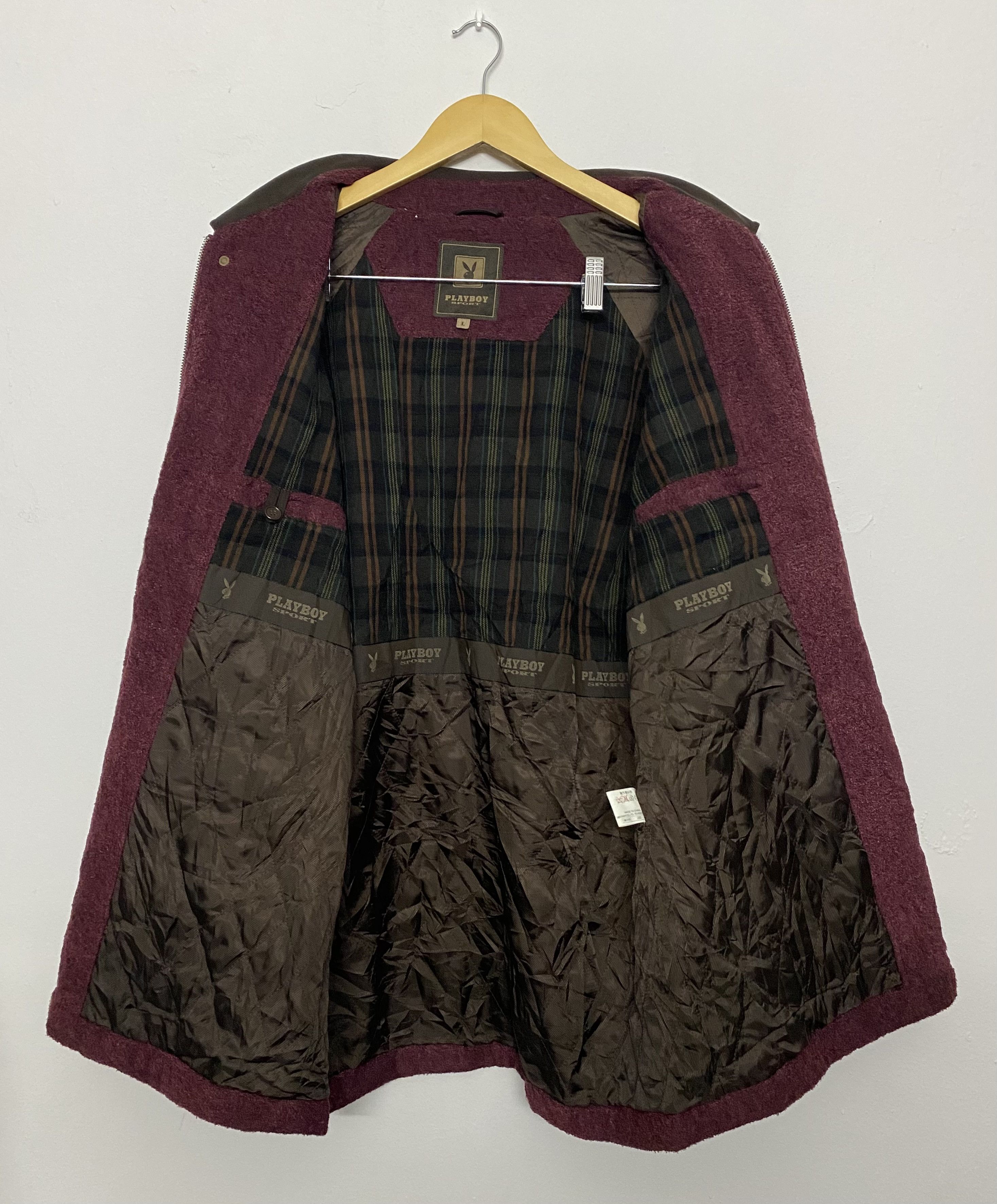 Playboy Vintage Playboy Sport Wool Barn Jacket Red Plaid Lined Size US L / EU 52-54 / 3 - 3 Thumbnail