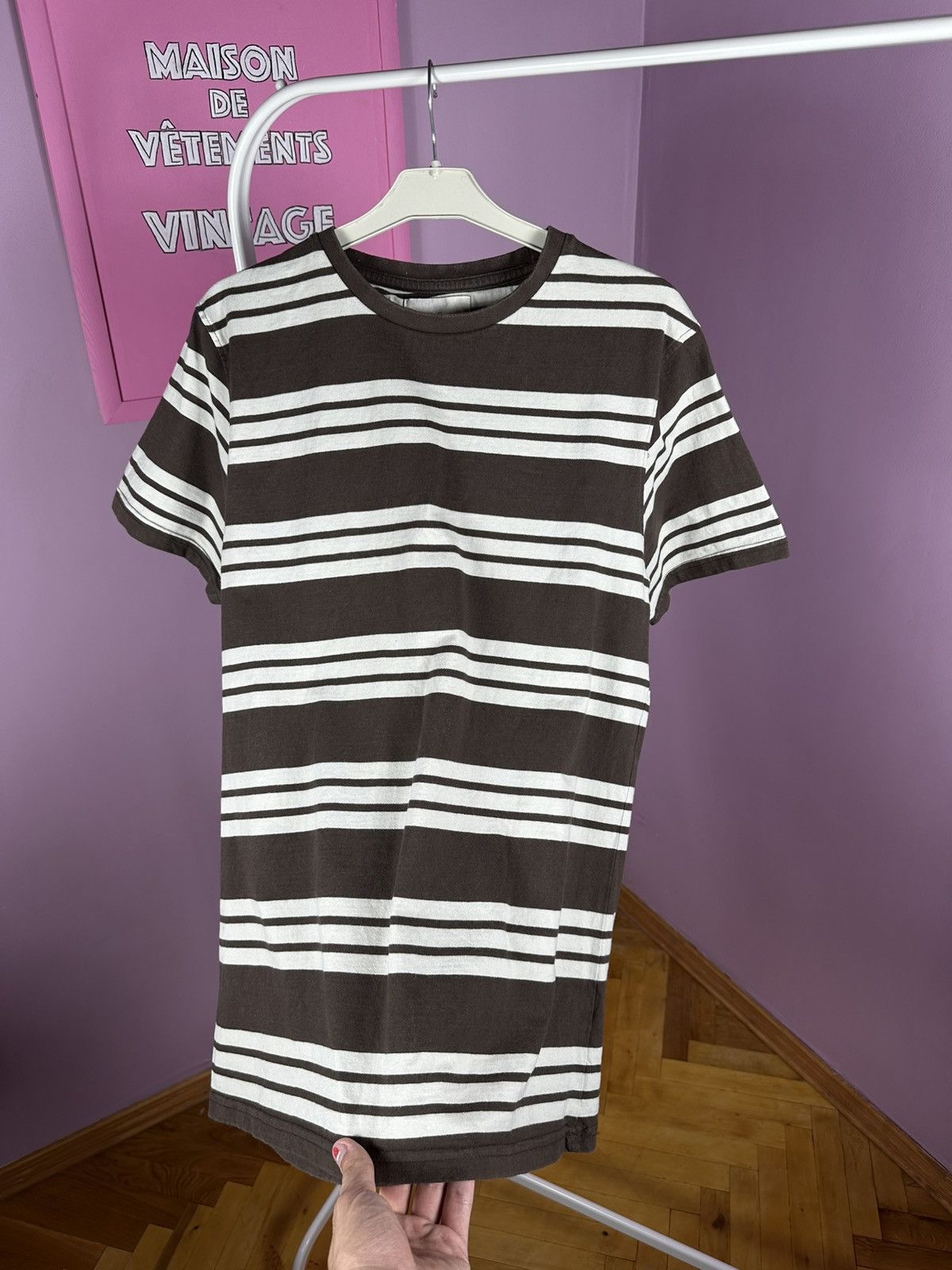 Folk Folk Stripped T Shirt Classic Tee Brown Cotton Short Sleeve Size US M / EU 48-50 / 2 - 7 Thumbnail