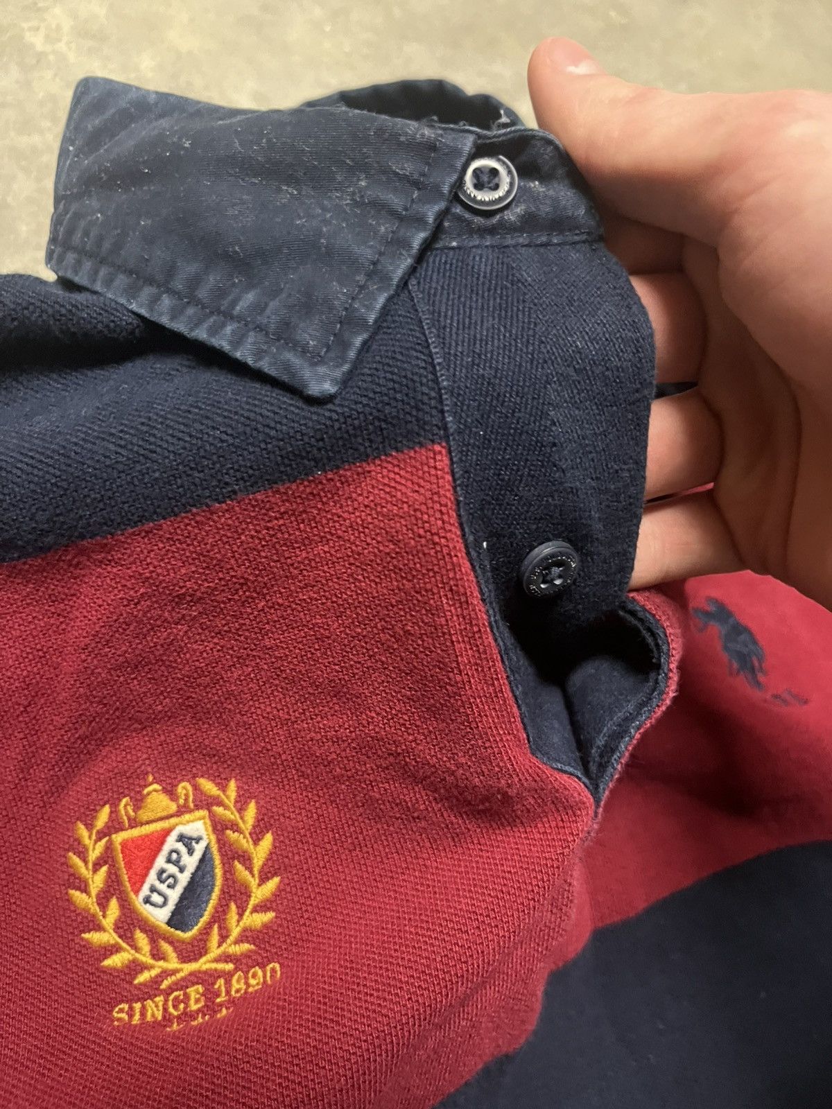 U.S. Polo Assn. U.S Polo Assn. Rugby Polo Shirt Maroon / Navy Blue Size US M / EU 48-50 / 2 - 5 Thumbnail