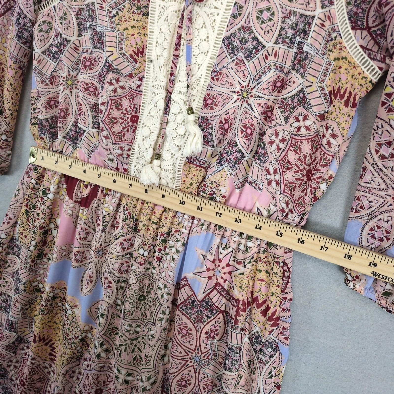 Other Signature Studio Crochet Tassel Pink Floral Boho Dress Sz M Size M / US 6-8 / IT 42-44 - 6 Thumbnail