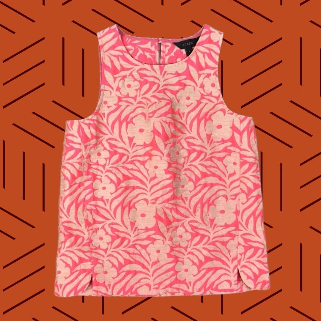 J.Crew J.CREW Seamed Shell Plumeria Floral Sleeveless Top Women 0 Multicolor Blouse Sleeveless Floral Pattern Size XS / US 0-2 / IT 36-38 - 1 Thumbnail