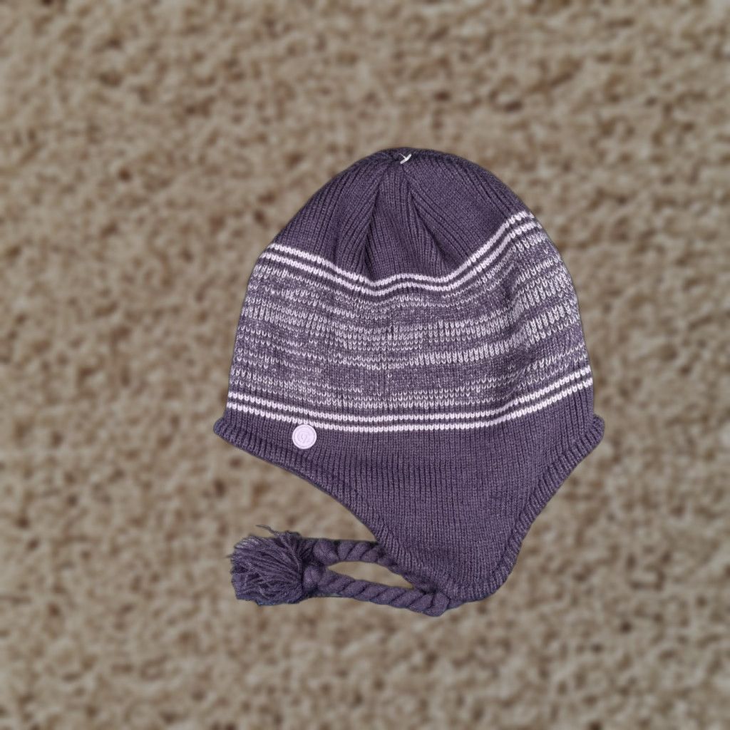Champion Champion C9 Beanie Toque Adult OS Purple Stripe Knit Acrylic Polyester Ear Flaps Size ONE SIZE - 1 Thumbnail