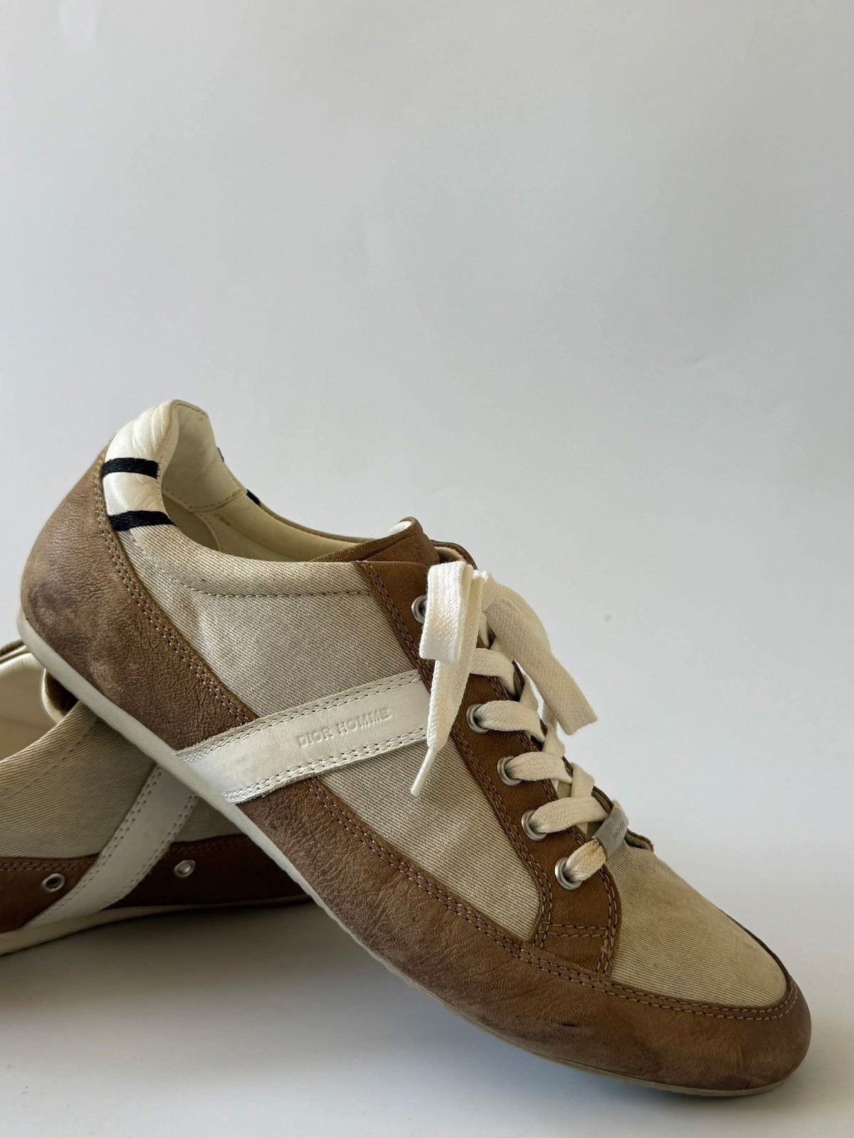 Dior Dior Homme Brown Canvas and Suede Low Top Sneakers Size US 7.5 / EU 40-41 - 9 Thumbnail