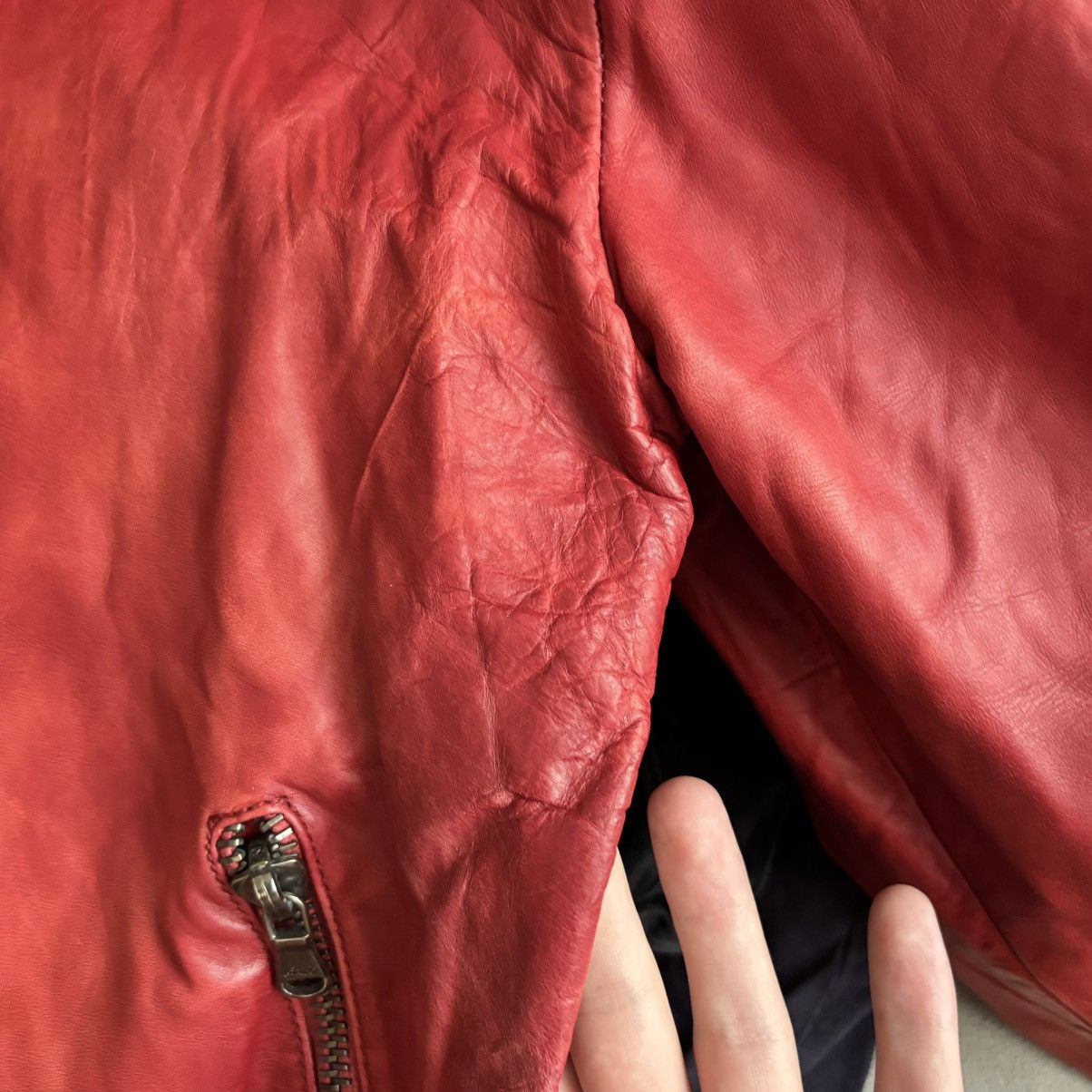 Vintage Vintage 1973 Italy Moto Real Red Leather Jacket Lampo Zip Size US M / EU 48-50 / 2 - 14 Thumbnail
