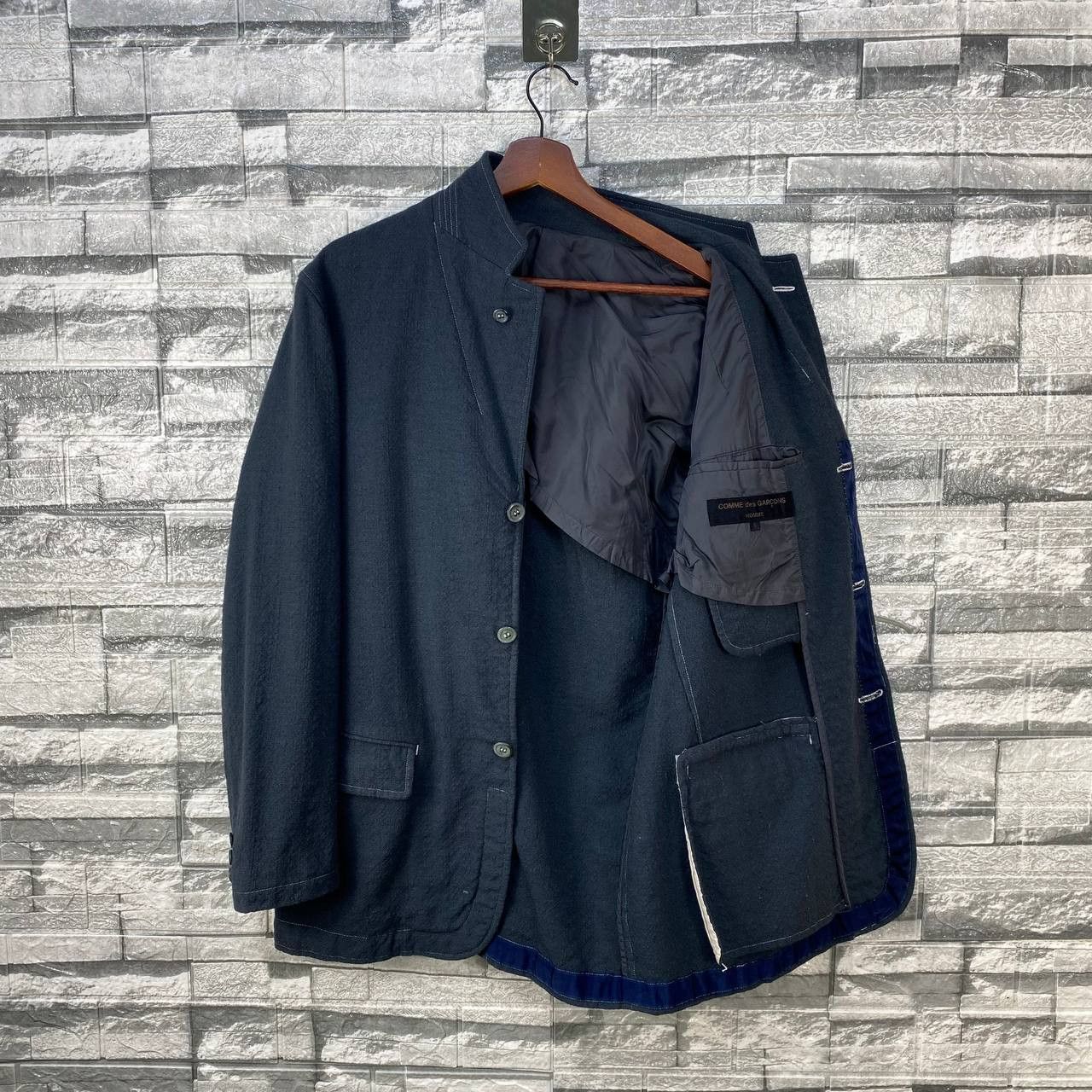 Comme des Garcons Homme AD2001 COMME DES GARCON MINIMALIST WOOL JACKET Size US S / EU 44-46 / 1 - 1 Thumbnail